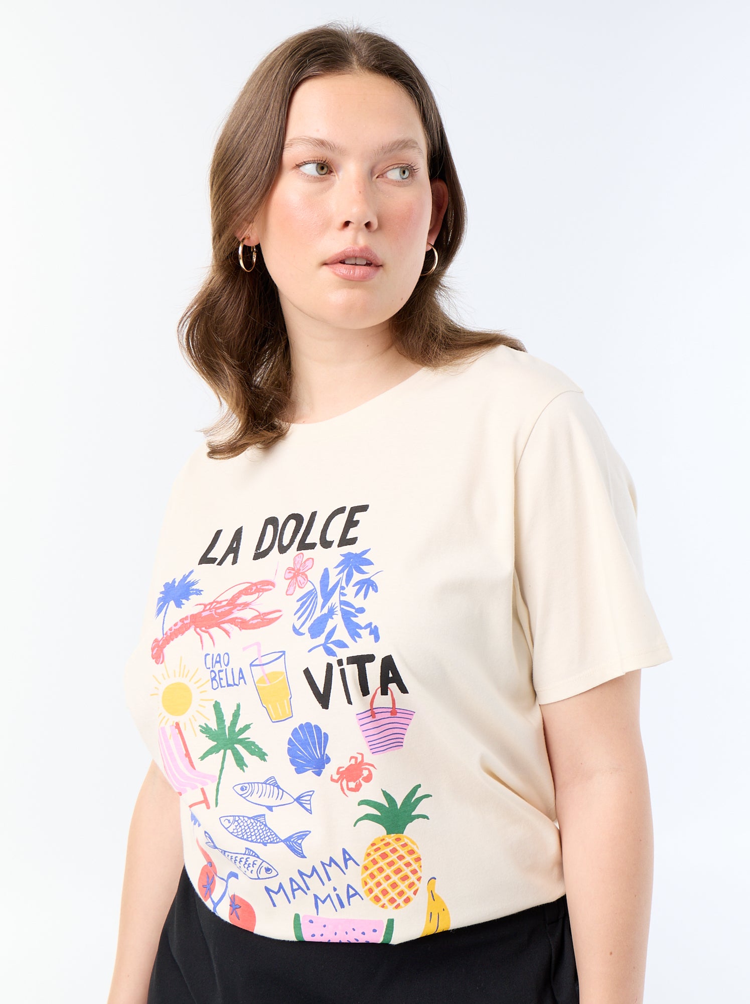T-shirt à manches courtes avec imprimé - Blanc (CQD34_33)