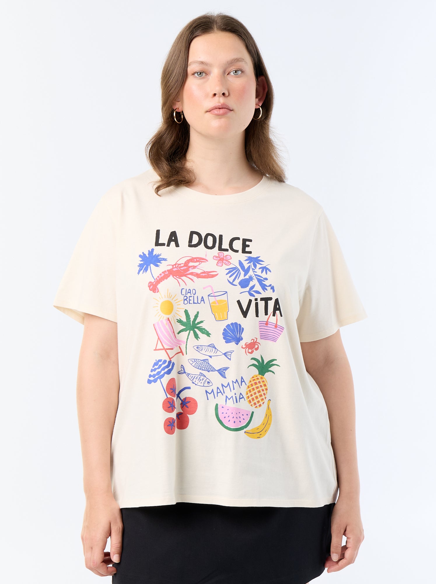 T-shirt à manches courtes avec imprimé - Blanc (CQD34_33)