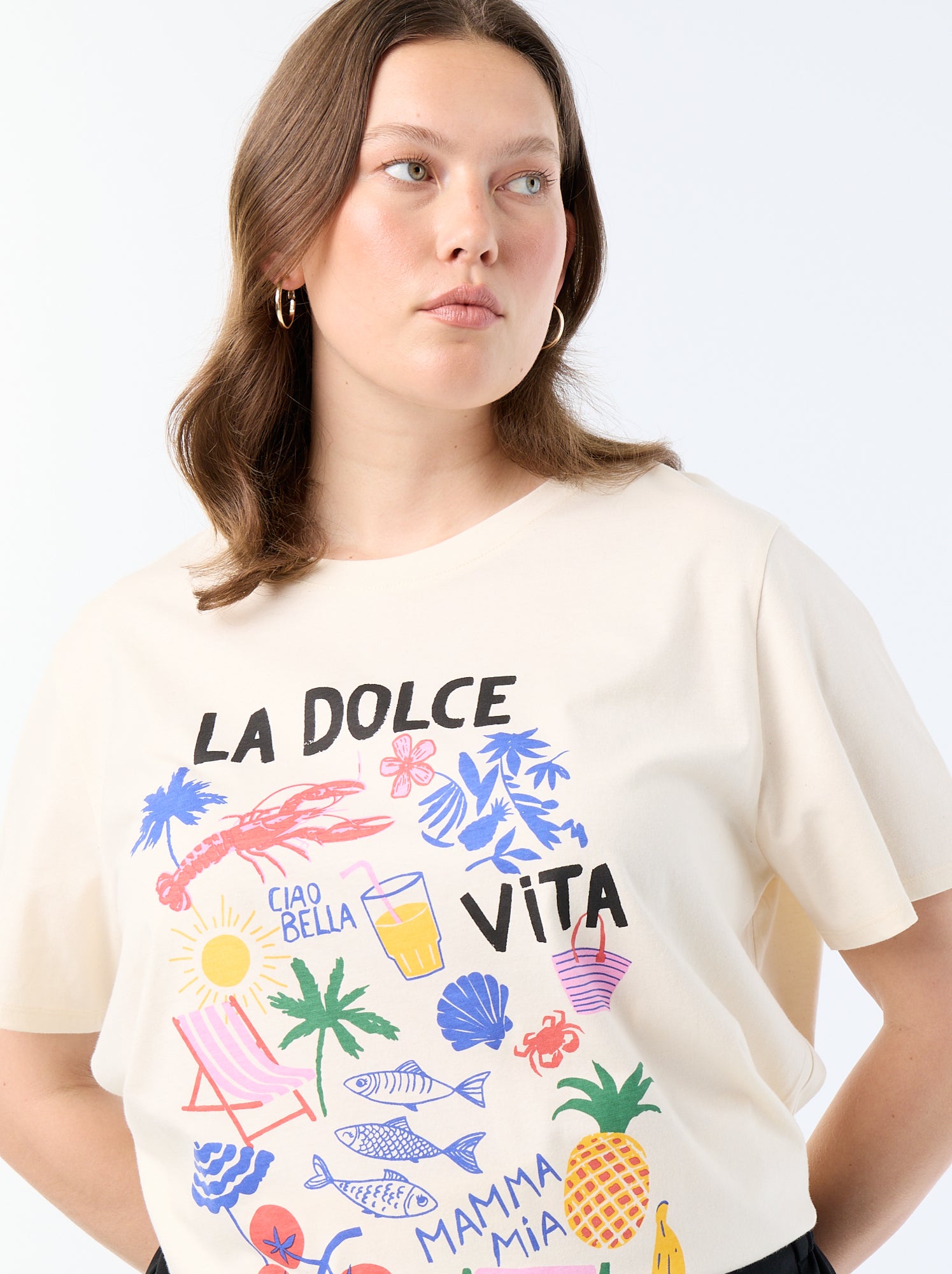 T-shirt à manches courtes avec imprimé - Blanc (CQD34_33)