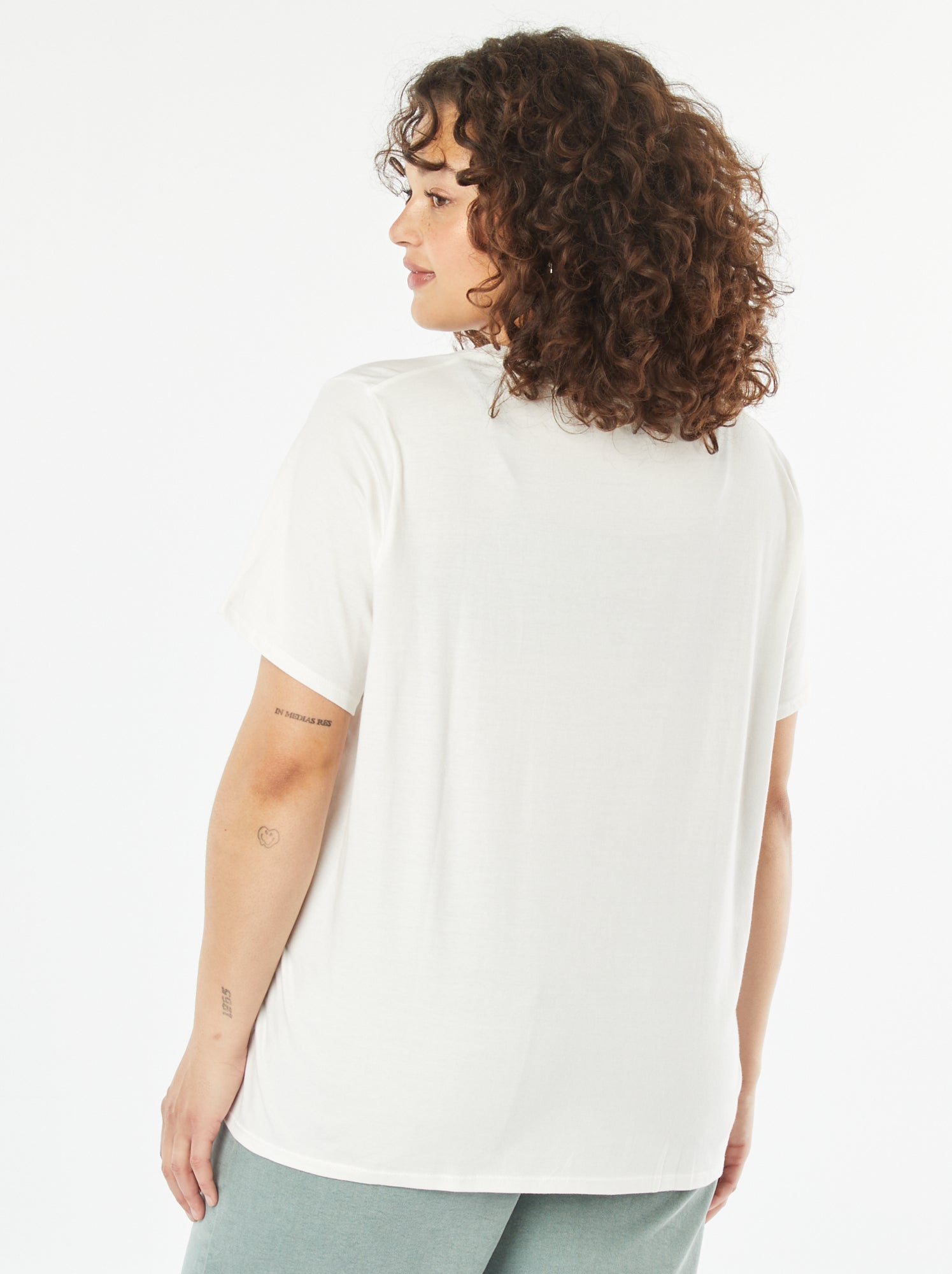 T-shirt à manches courtes avec imprimé - Blanc (CQD34_8)