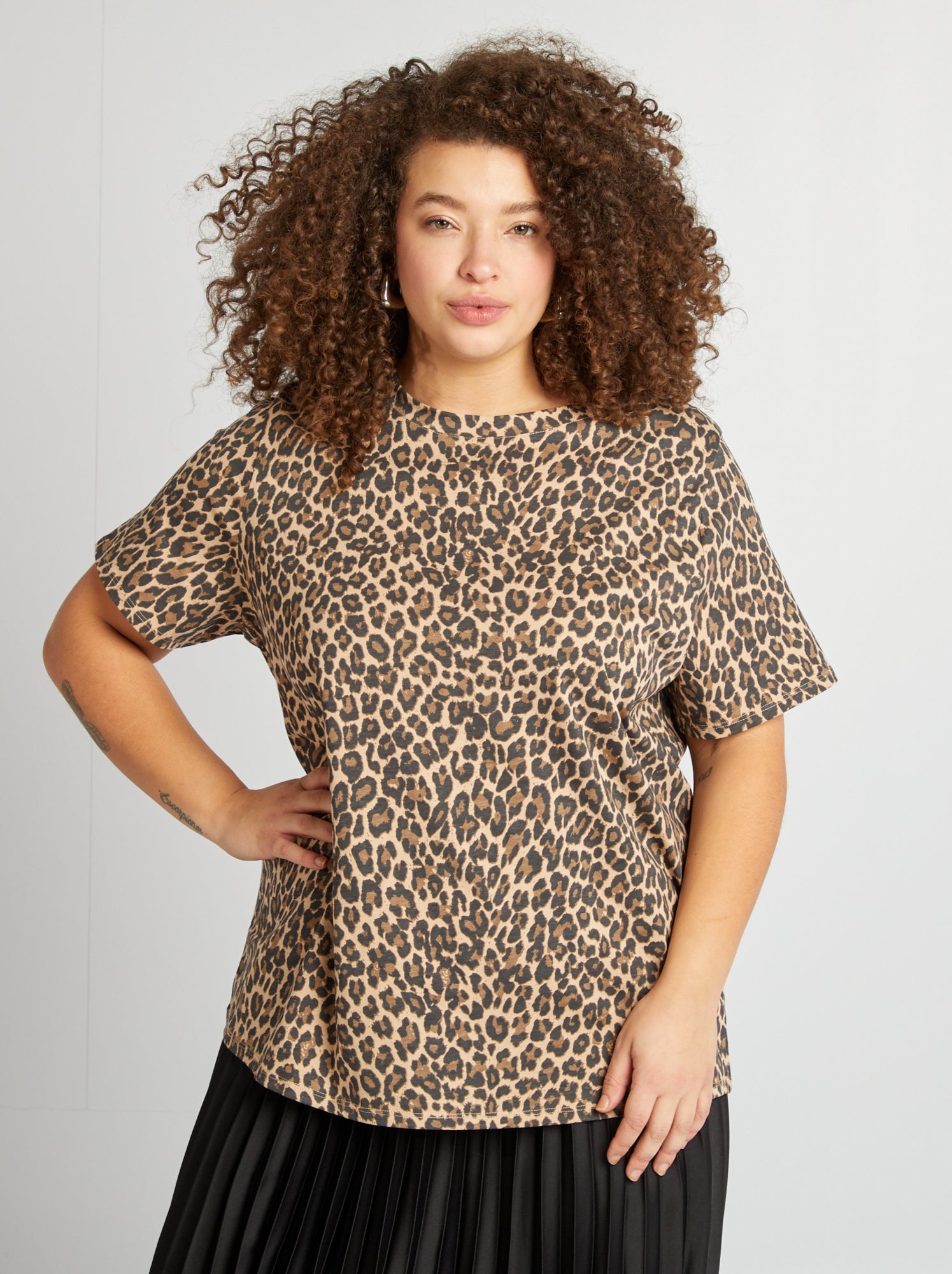 T-shirt à manches courtes avec imprimé - Léopard