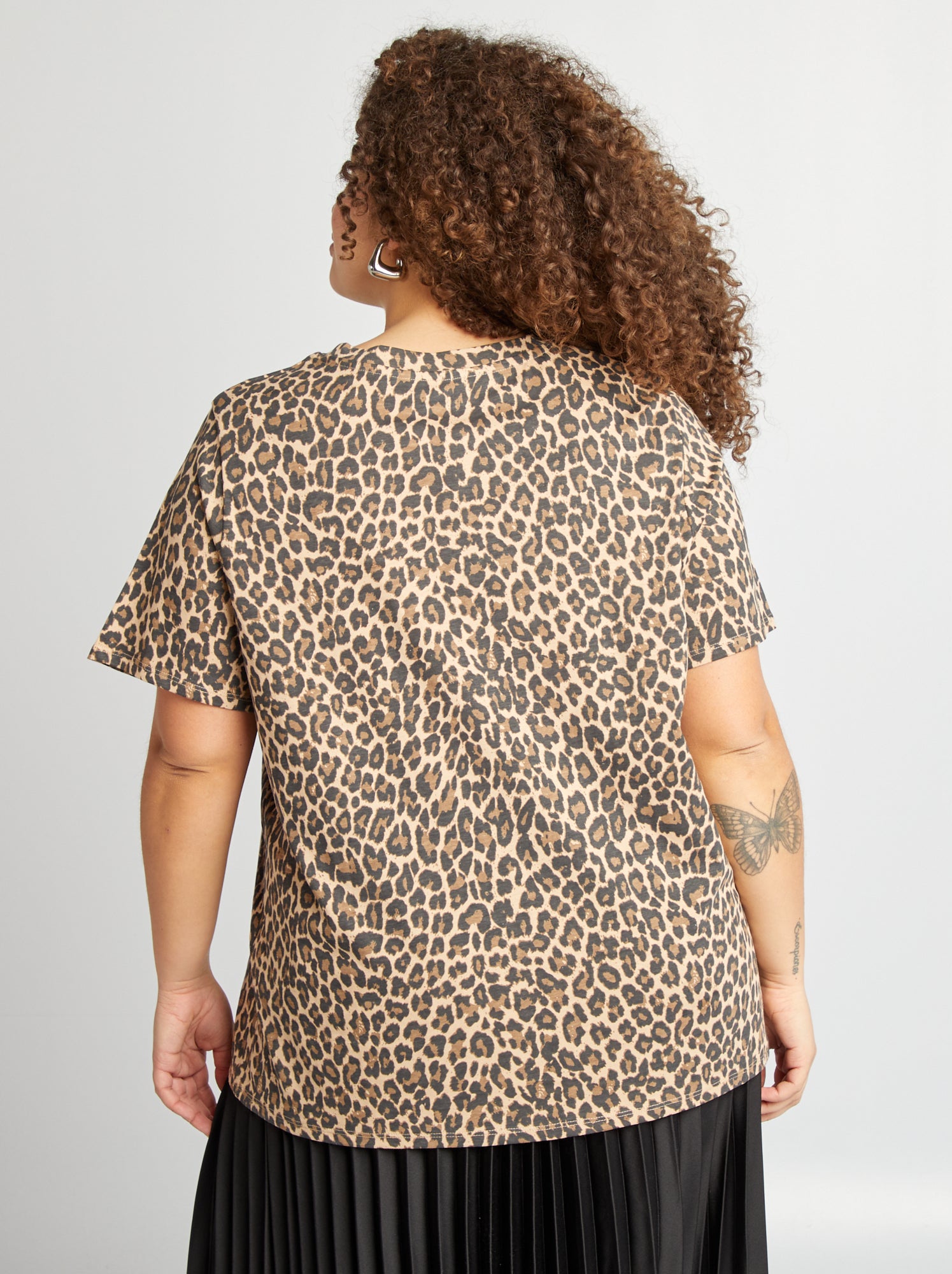 T-shirt à manches courtes avec imprimé - Léopard