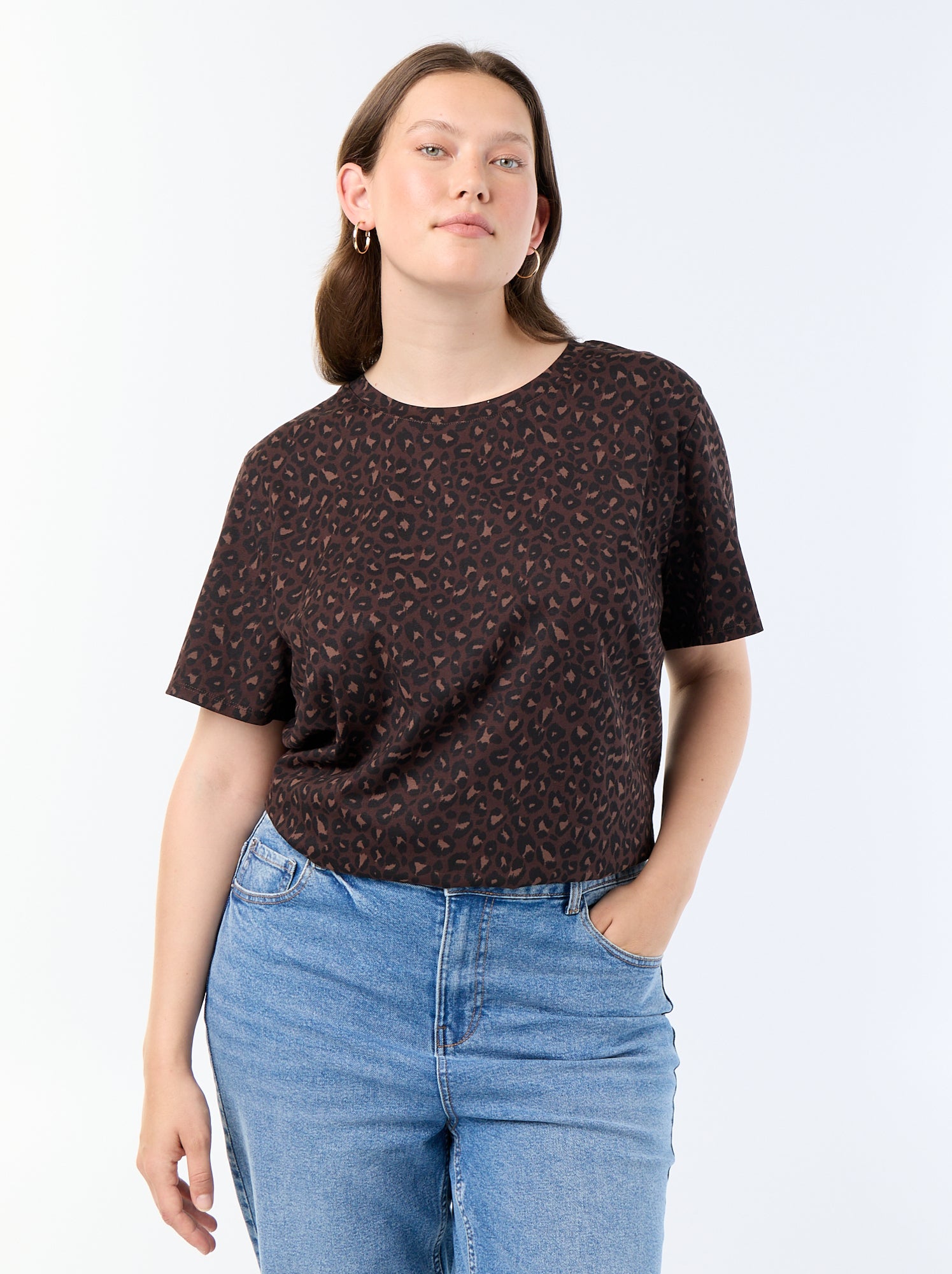 T-shirt à manches courtes avec imprimé - Marron (CQD34_26)