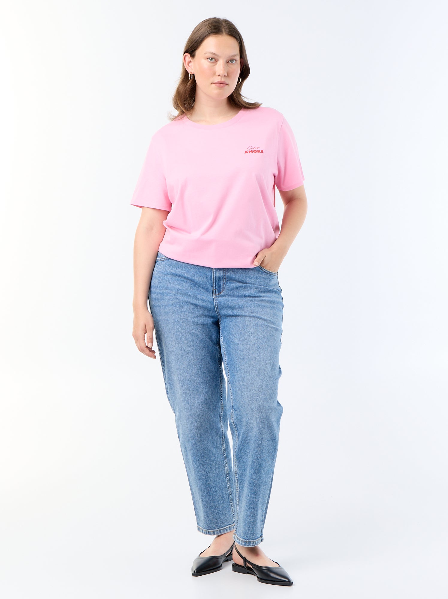 T-shirt à manches courtes avec imprimé - Rose (CQD34_29)