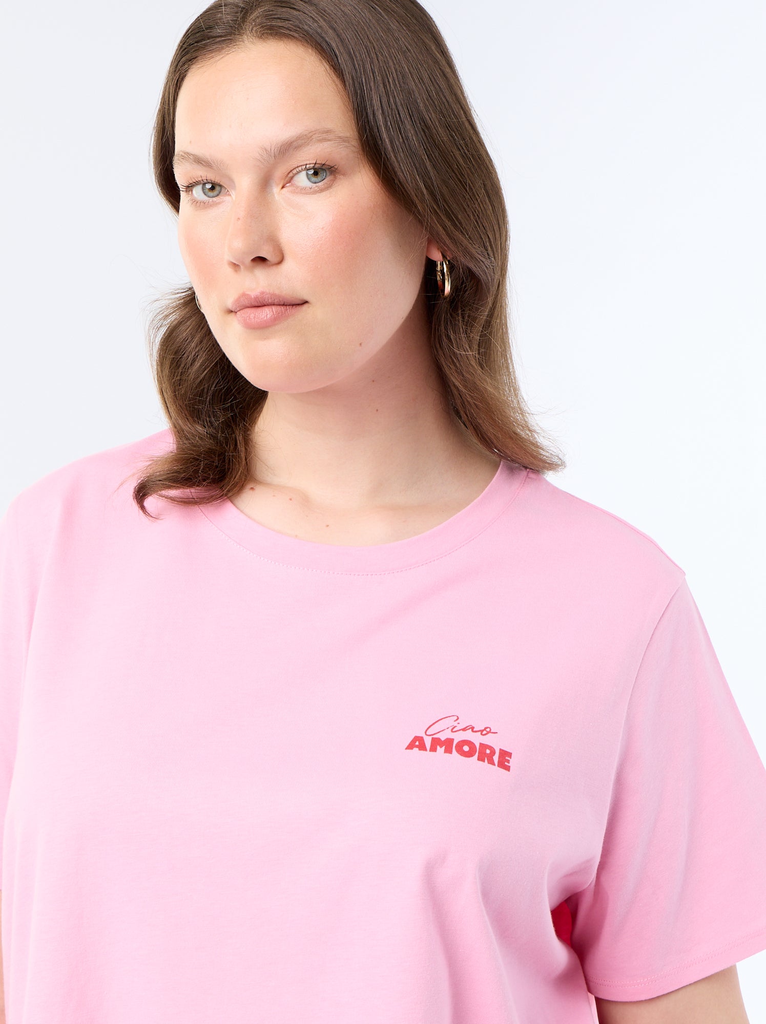 T-shirt à manches courtes avec imprimé - Rose (CQD34_29)