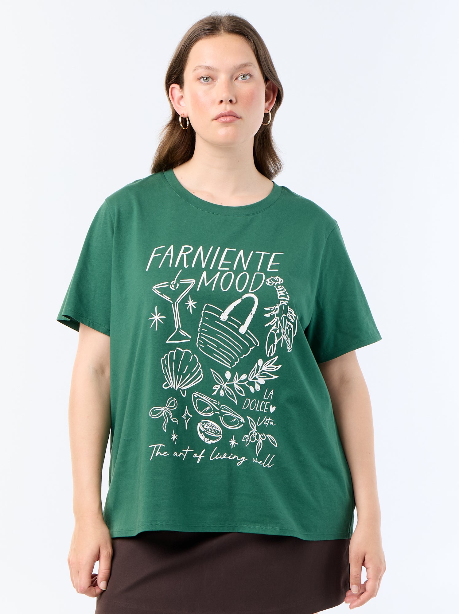 T-shirt à manches courtes avec imprimé - Vert