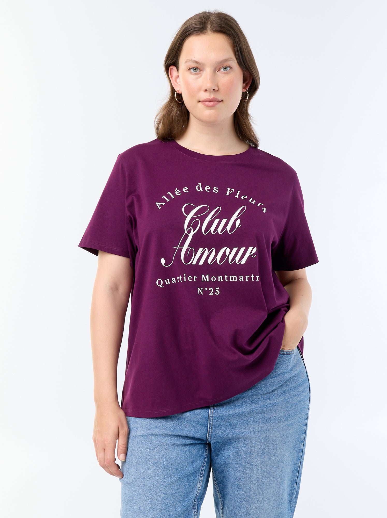 T-shirt à manches courtes avec imprimé - Violet