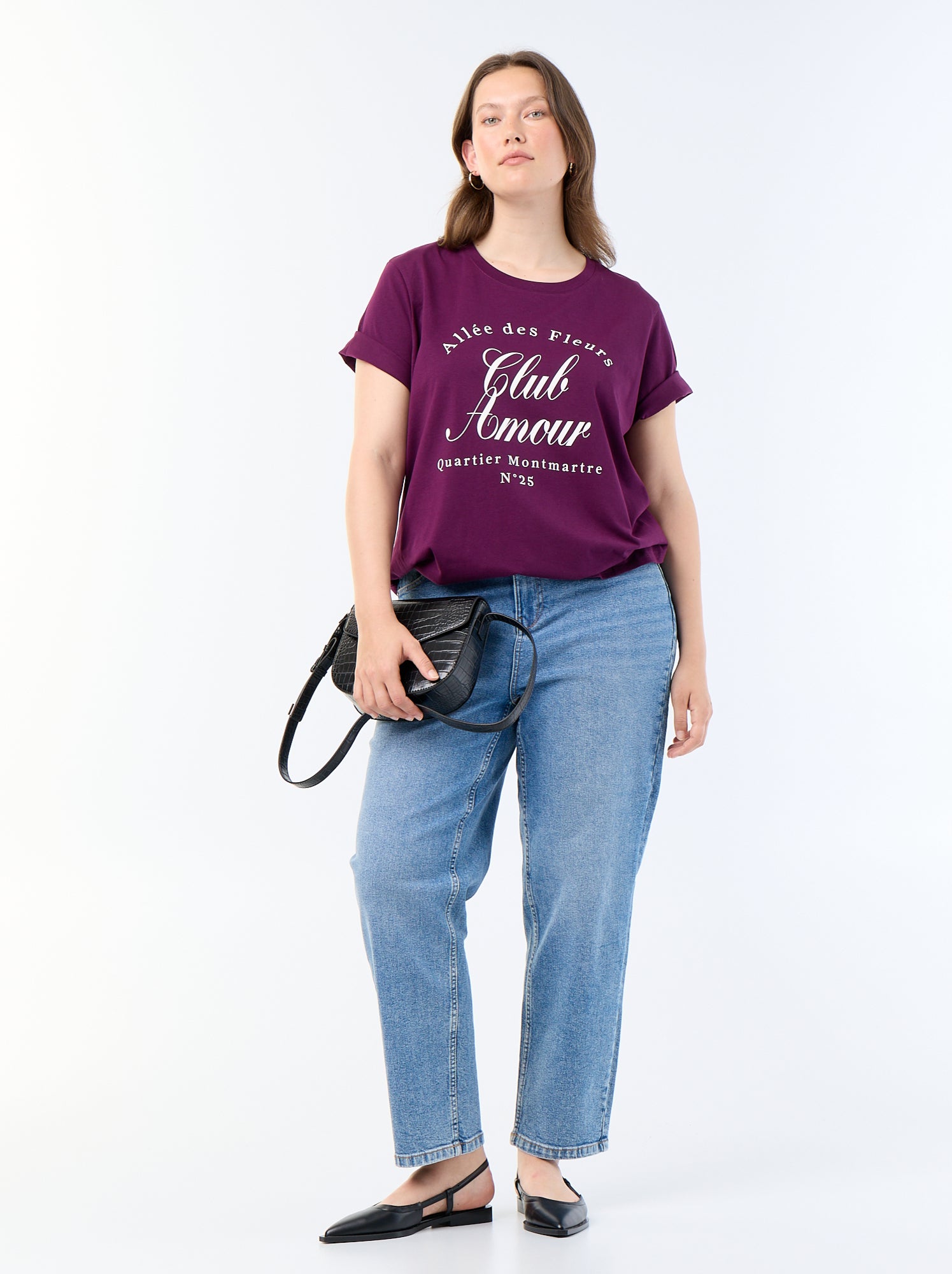 T-shirt à manches courtes avec imprimé - Violet