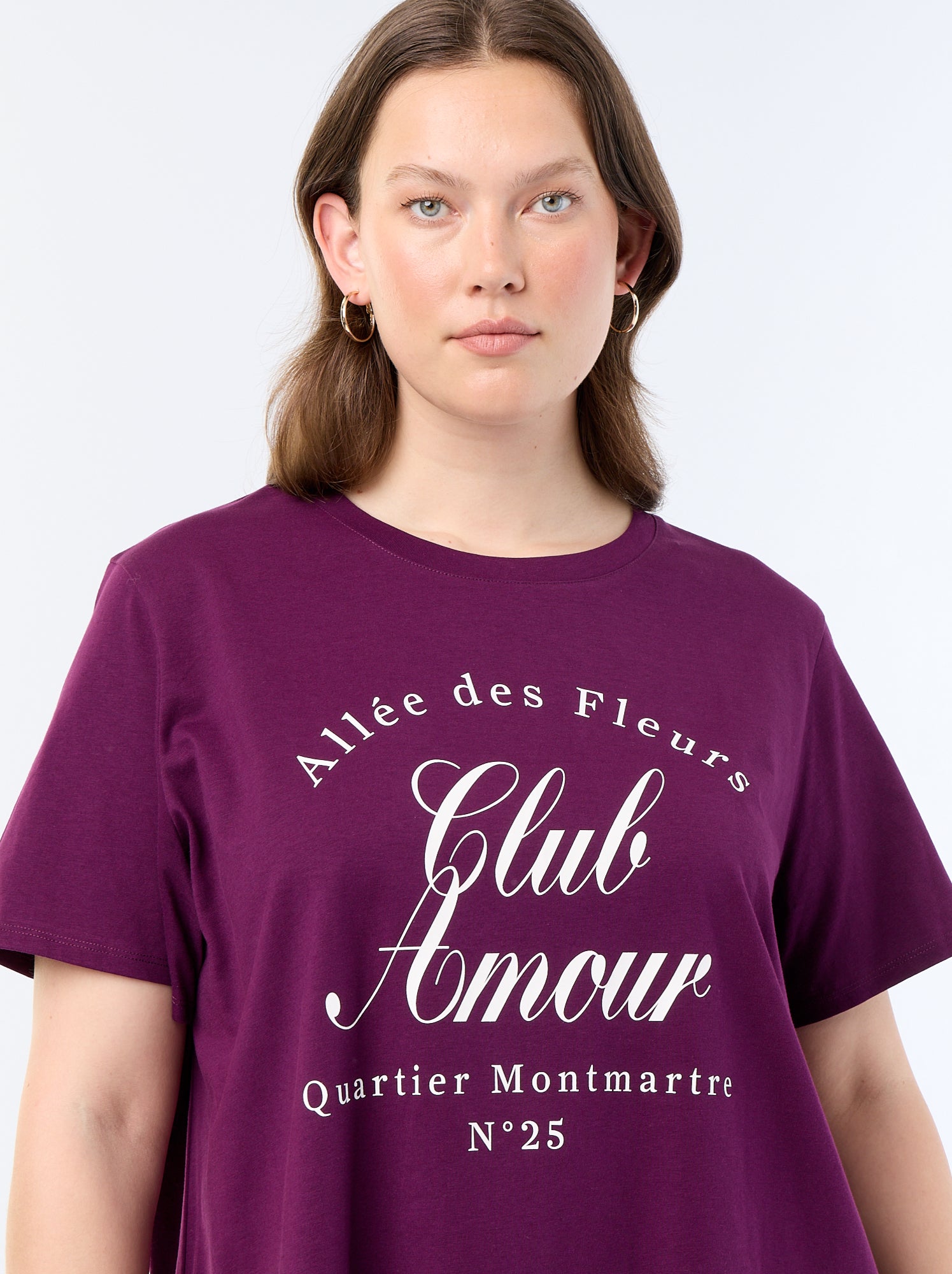 T-shirt à manches courtes avec imprimé - Violet