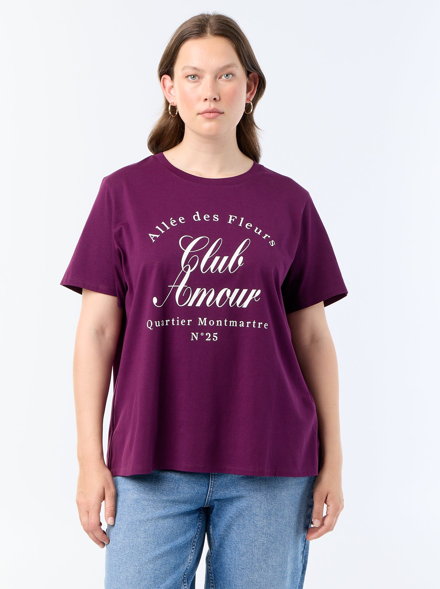 T-shirt à manches courtes avec imprimé - Violet