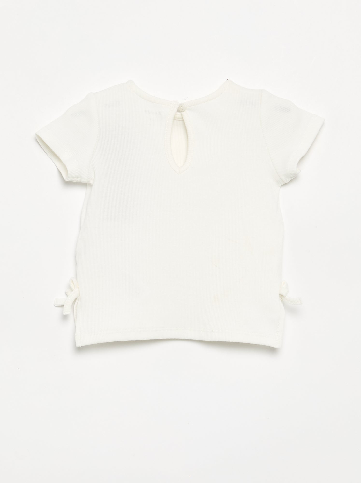 T-shirt à manches courtes avec nœuds - Blanc