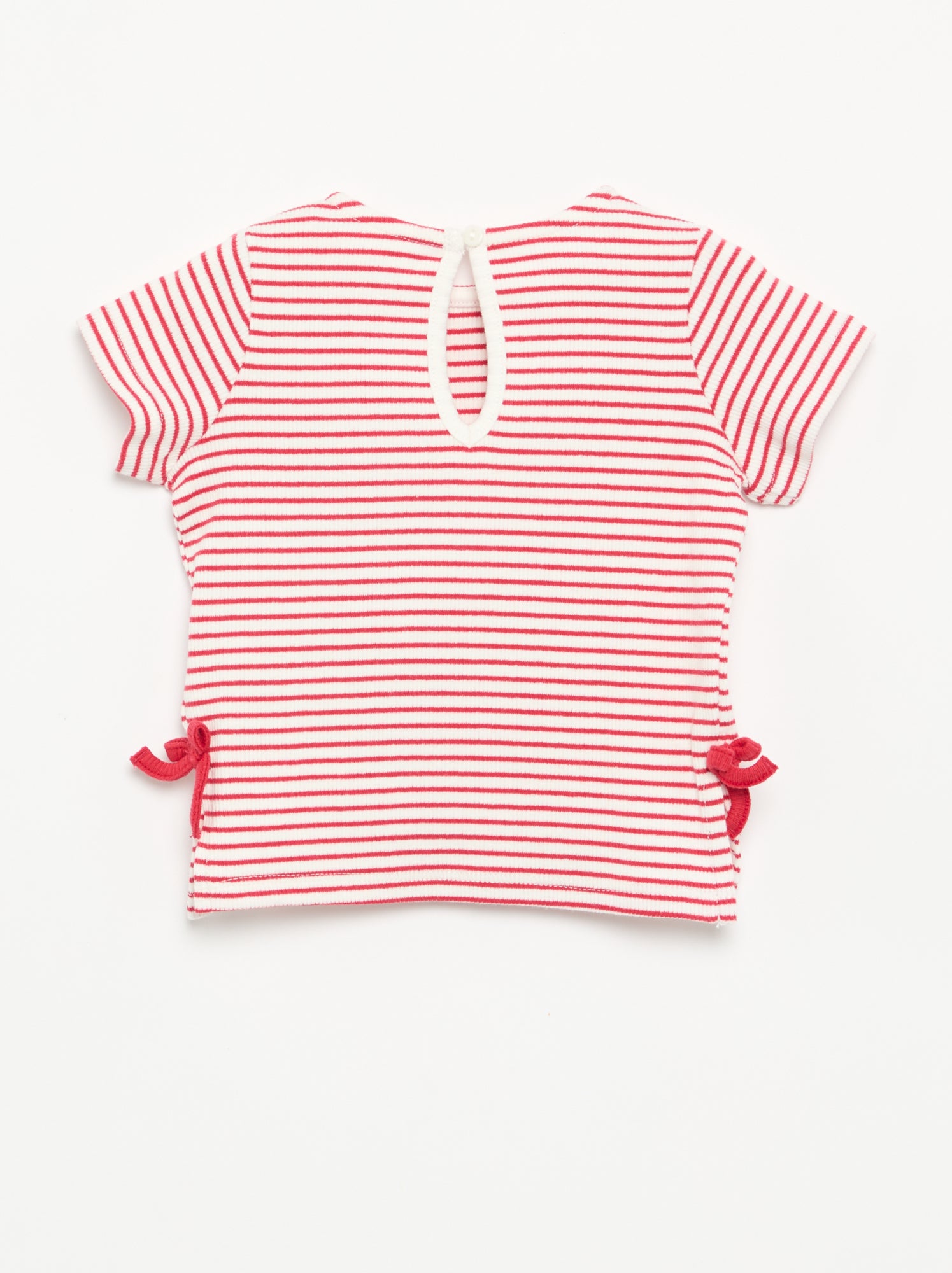 T-shirt à manches courtes avec nœuds - Rouge