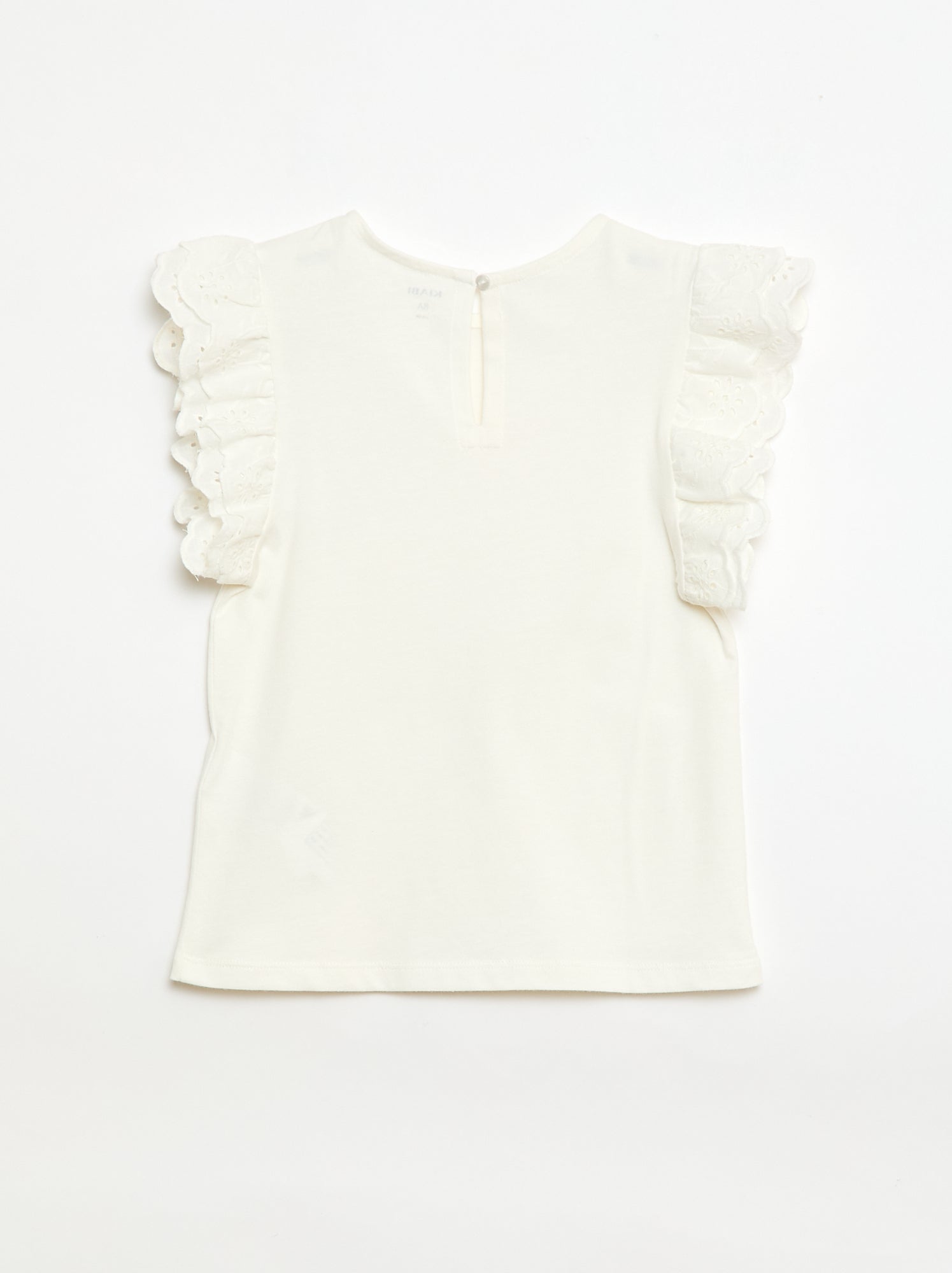T-shirt à manches courtes en broderies anglaises - Blanc