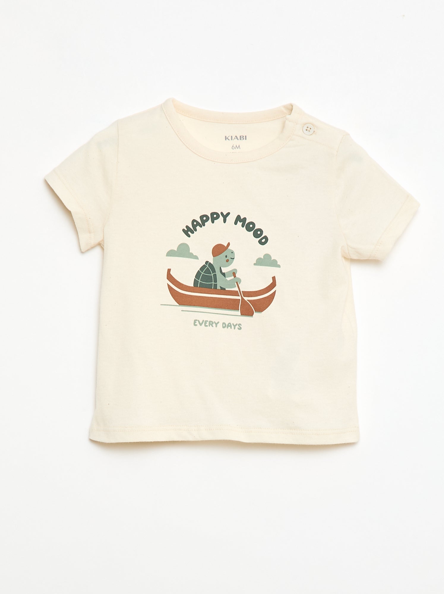T-shirt à manches courtes en jersey de coton - Beige (FED39_10)