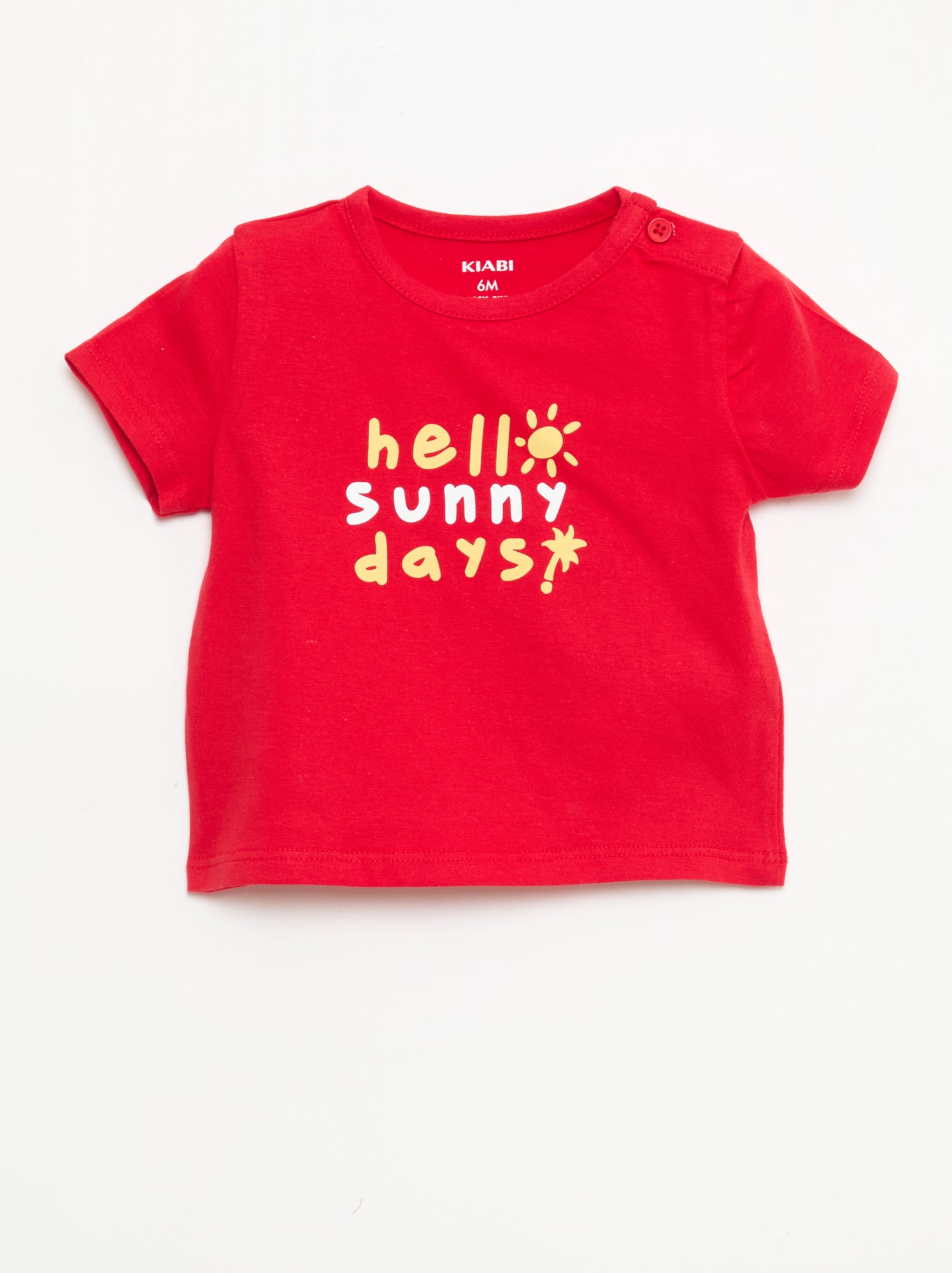 T-shirt à manches courtes en jersey de coton - Rouge