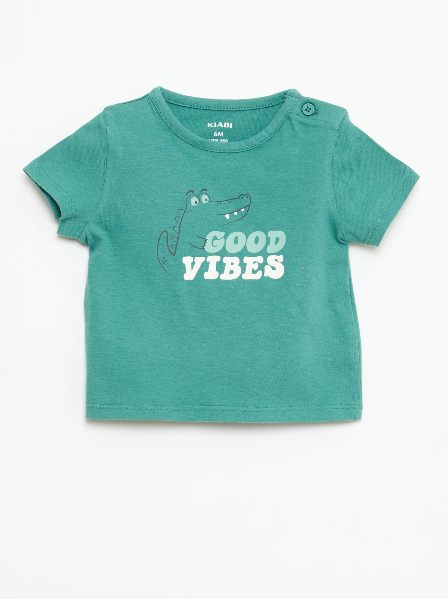 T-shirt à manches courtes en jersey de coton - Vert (FED39_3)