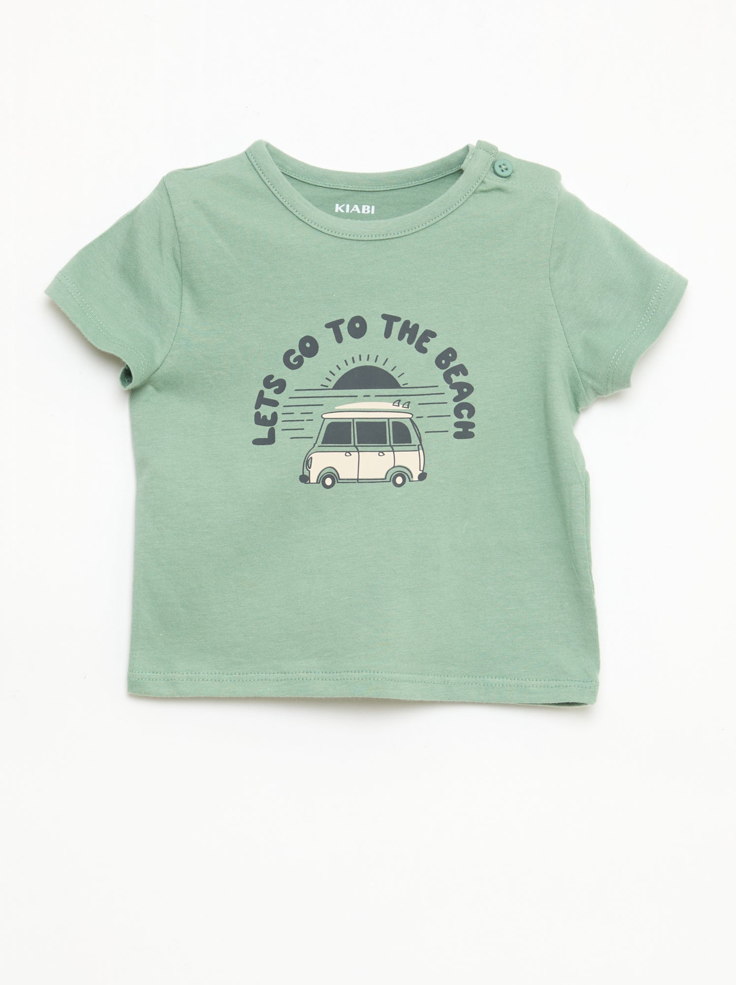 T-shirt à manches courtes en jersey de coton - Vert (FED39_4)