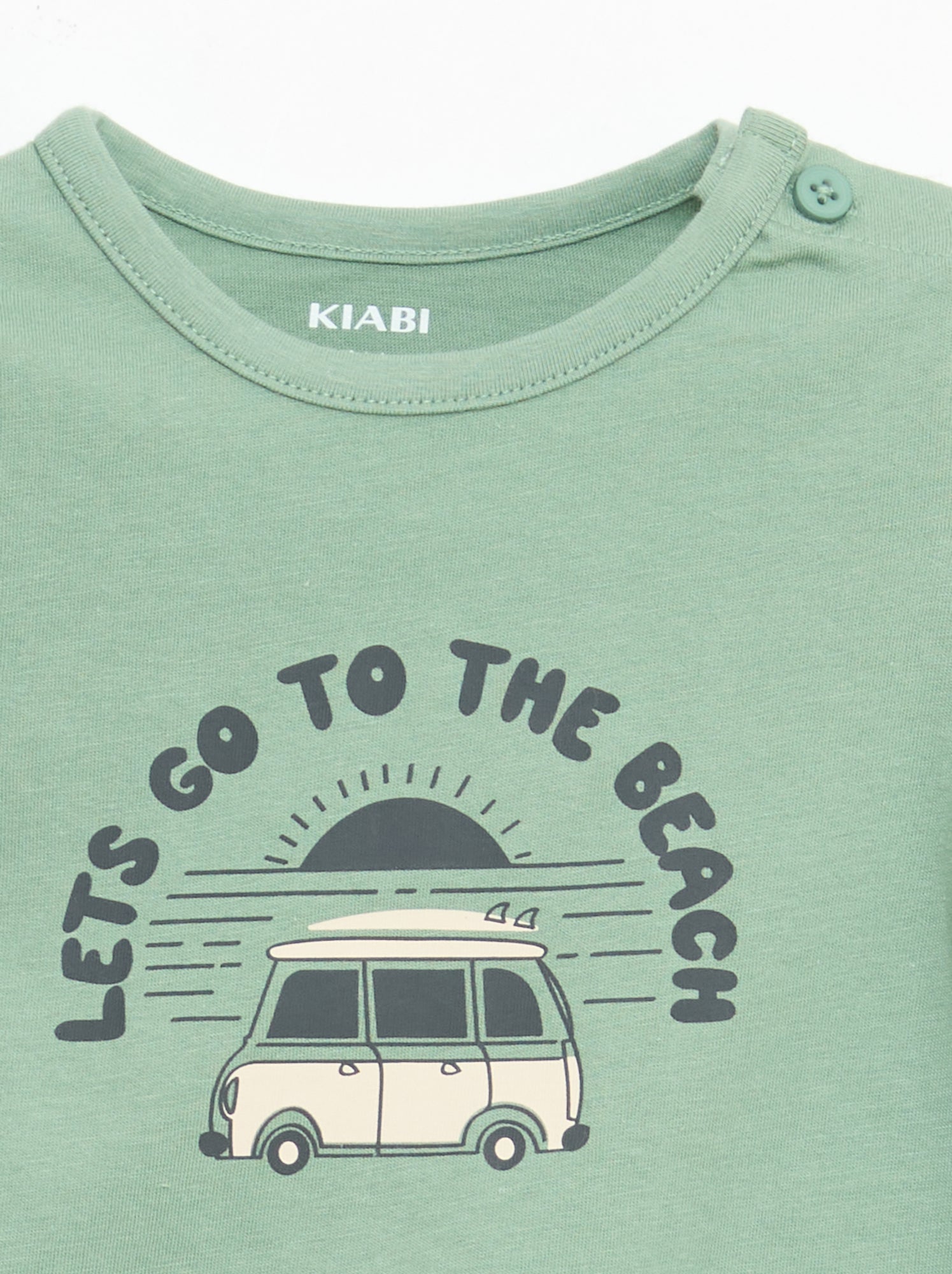 T-shirt à manches courtes en jersey de coton - Vert (FED39_4)