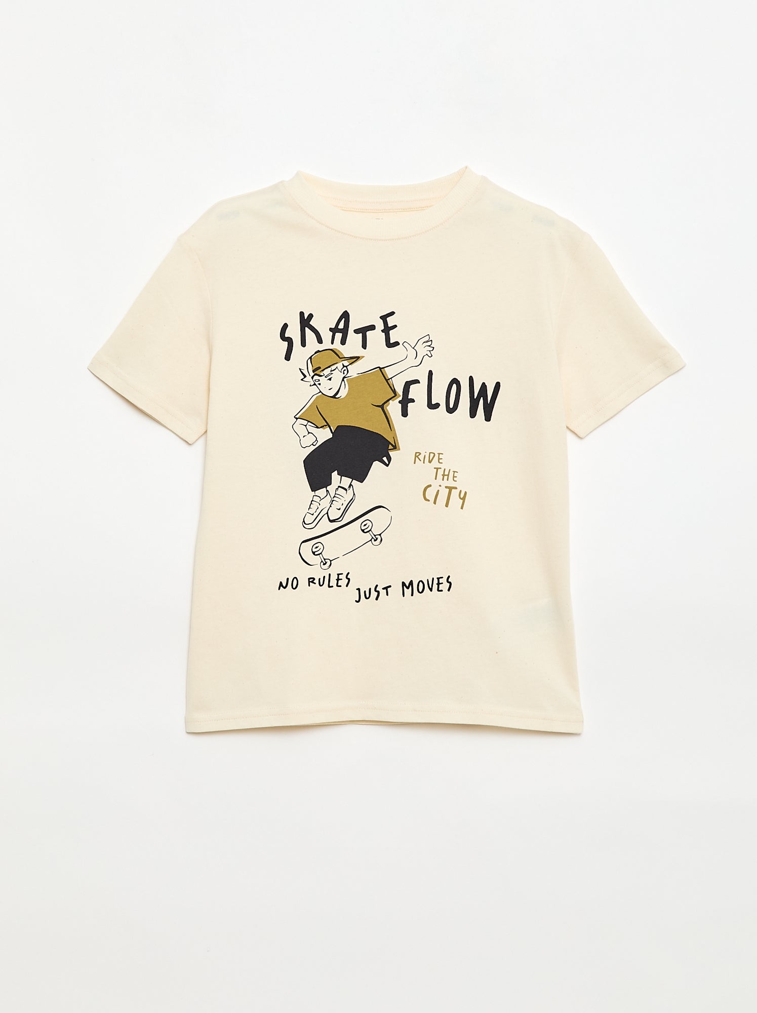 T-shirt à manches courtes imprimé - Blanc (EUP44_19)
