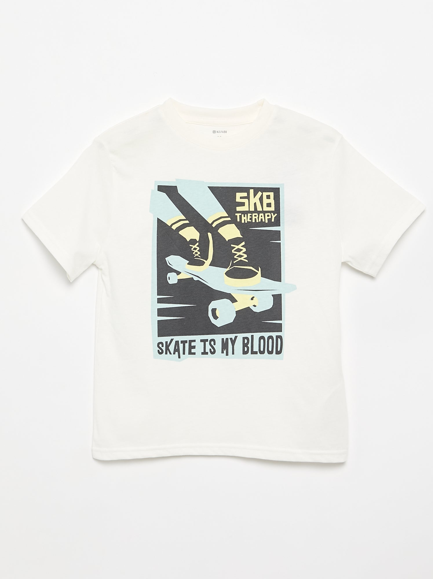 T-shirt à manches courtes imprimé - Blanc (EUP44_43)