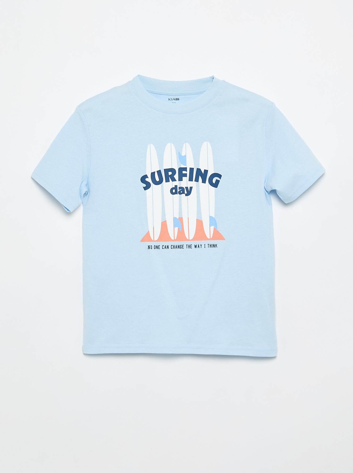 T-shirt à manches courtes imprimé - Bleu (EUP44_26)