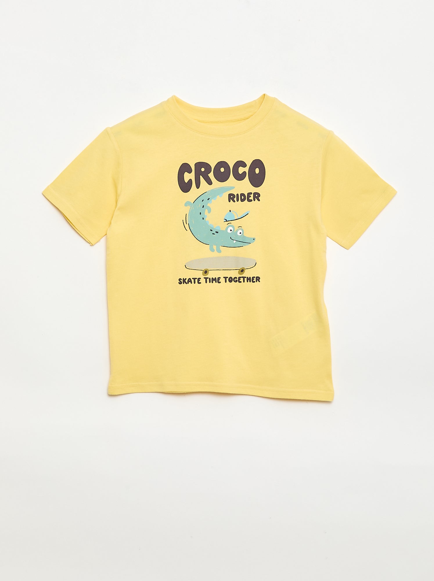 T-shirt à manches courtes imprimé - Jaune (EUP44_27)