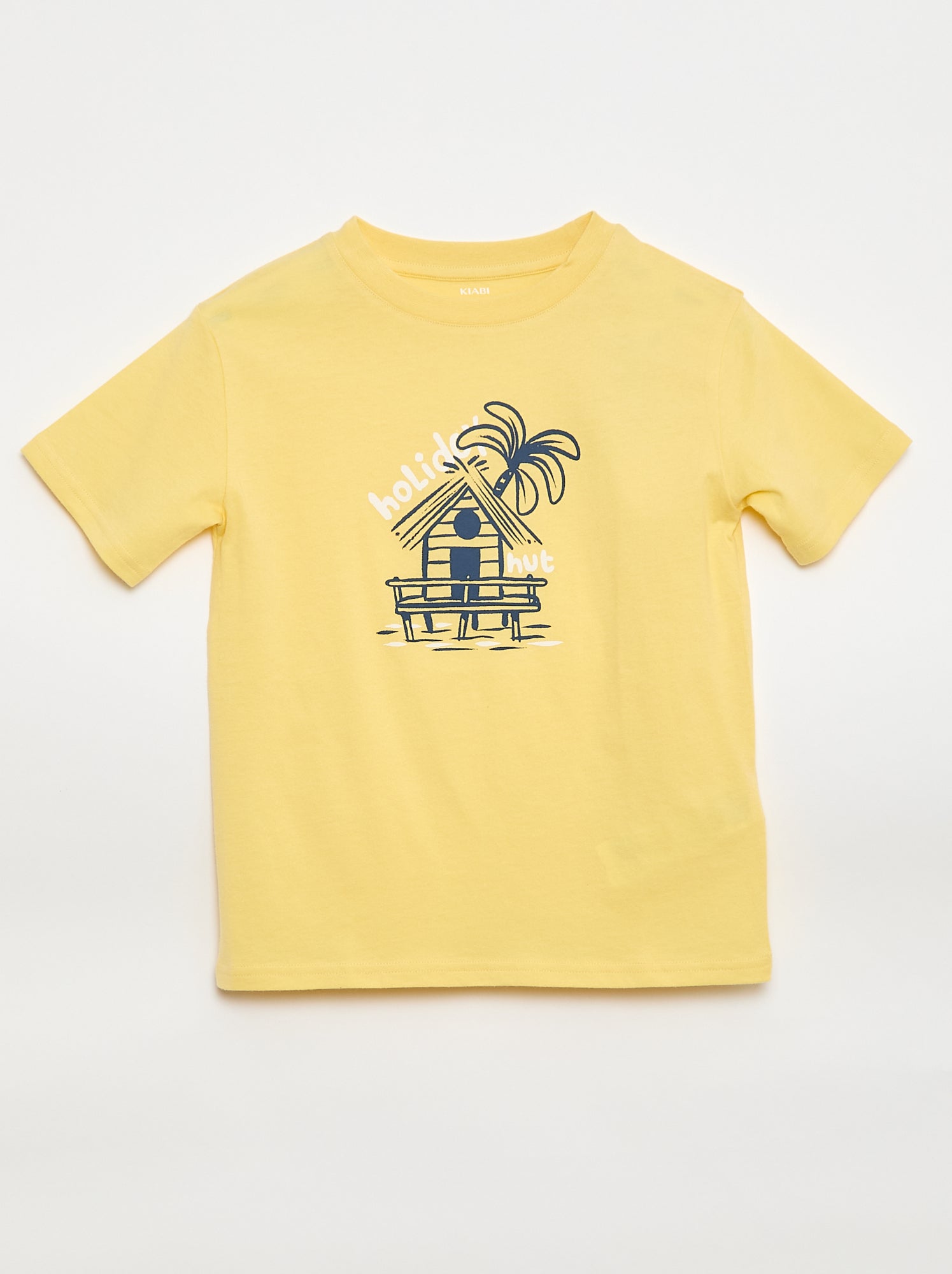 T-shirt à manches courtes imprimé - Jaune (EUP44_6)