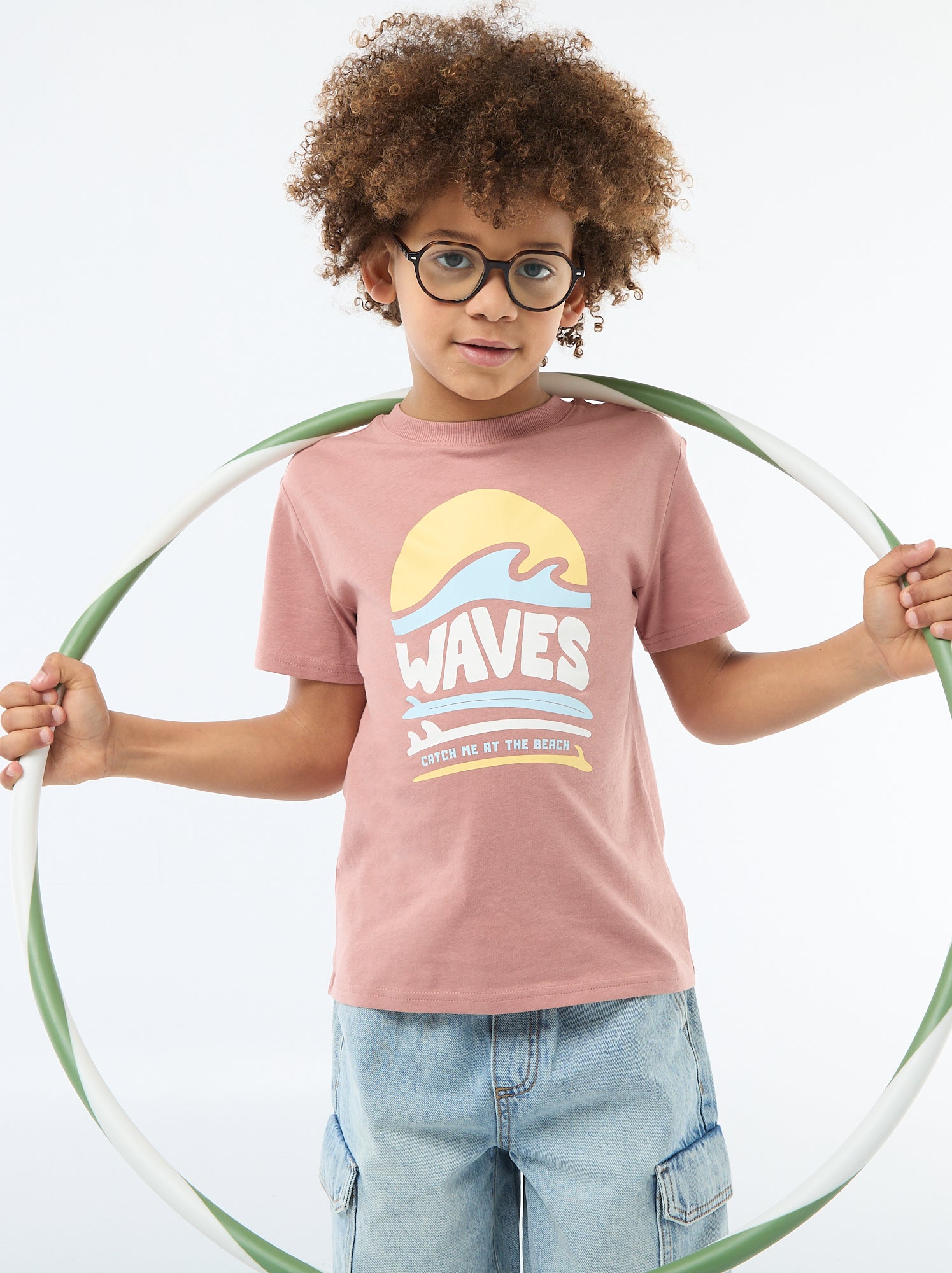 T-shirt à manches courtes imprimé - Rose (EUP44_23)