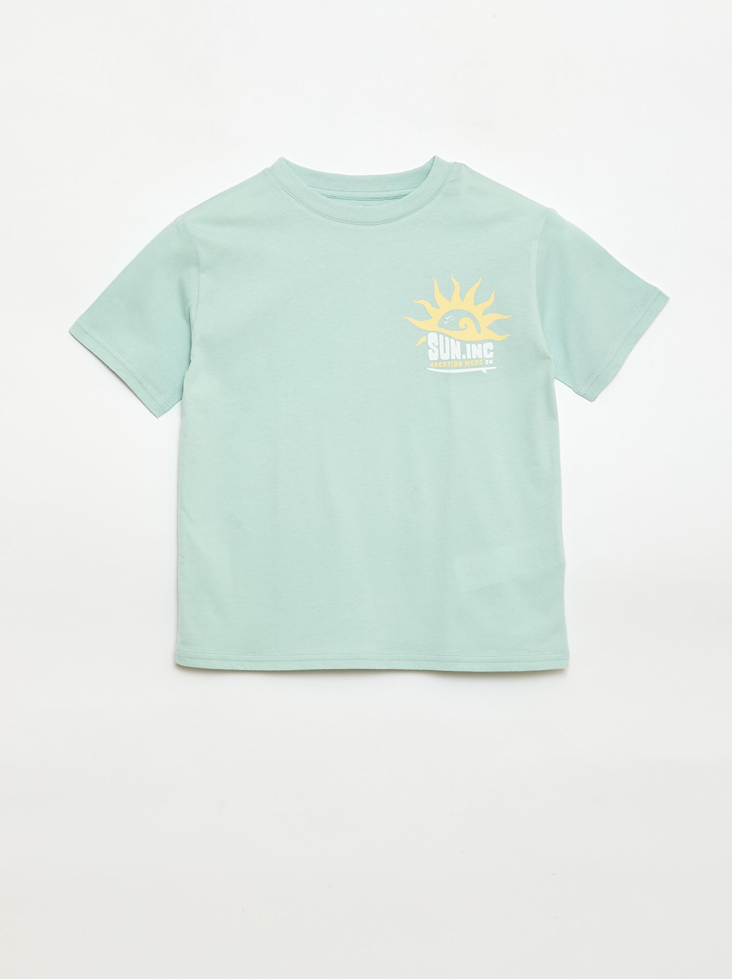 T-shirt à manches courtes imprimé - Vert (EUP44_35)