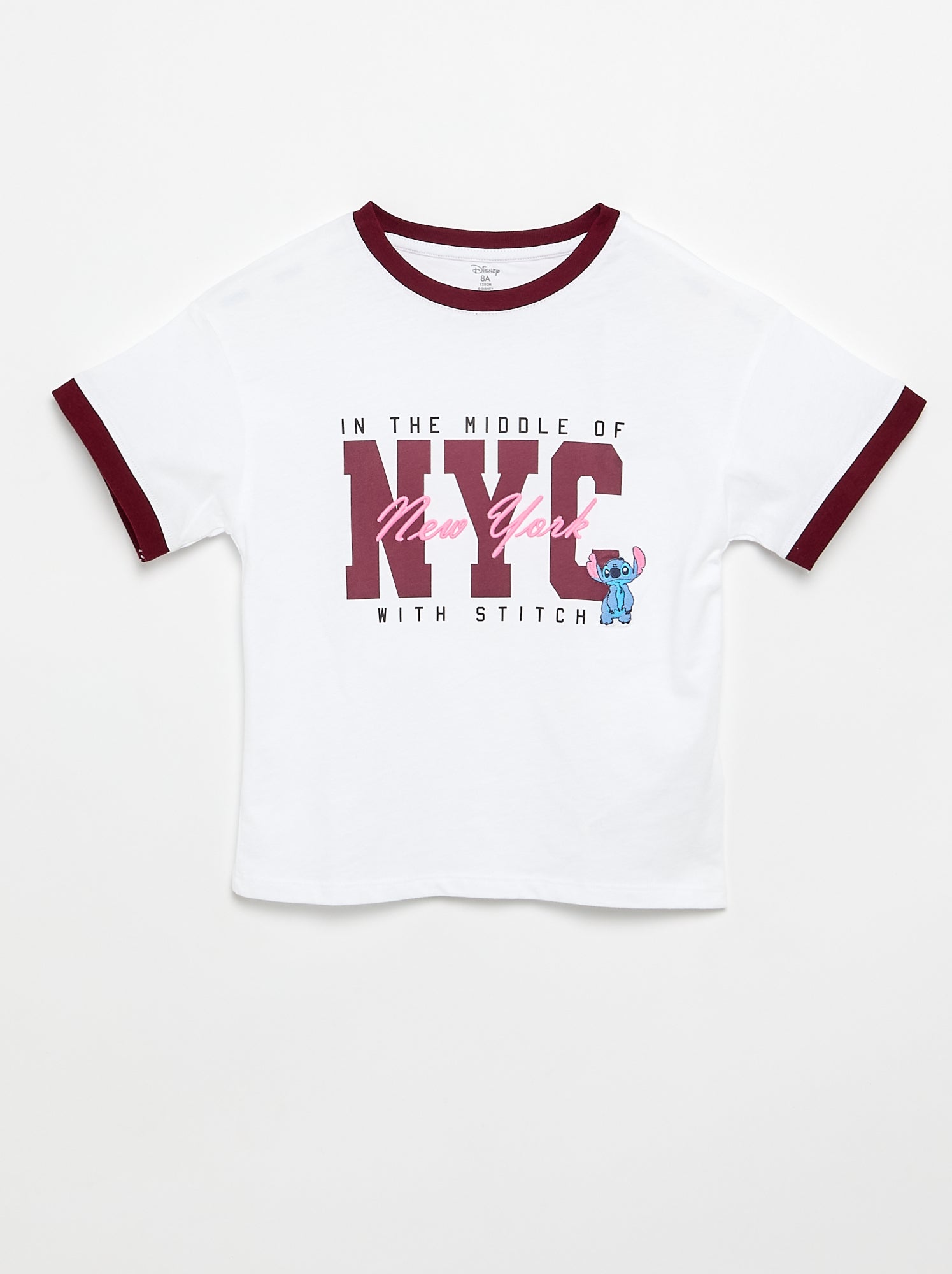 T-shirt à manches courtes 'Stitch' - Blanc