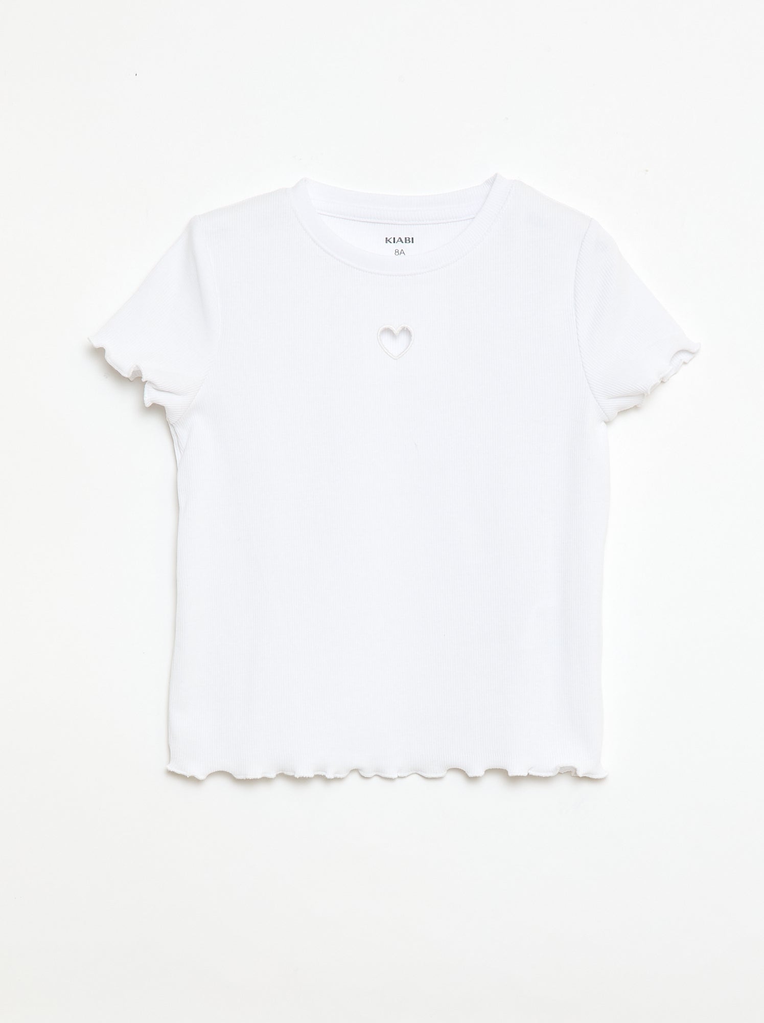 T-shirt à manches courtesavec forme ajourée - Blanc