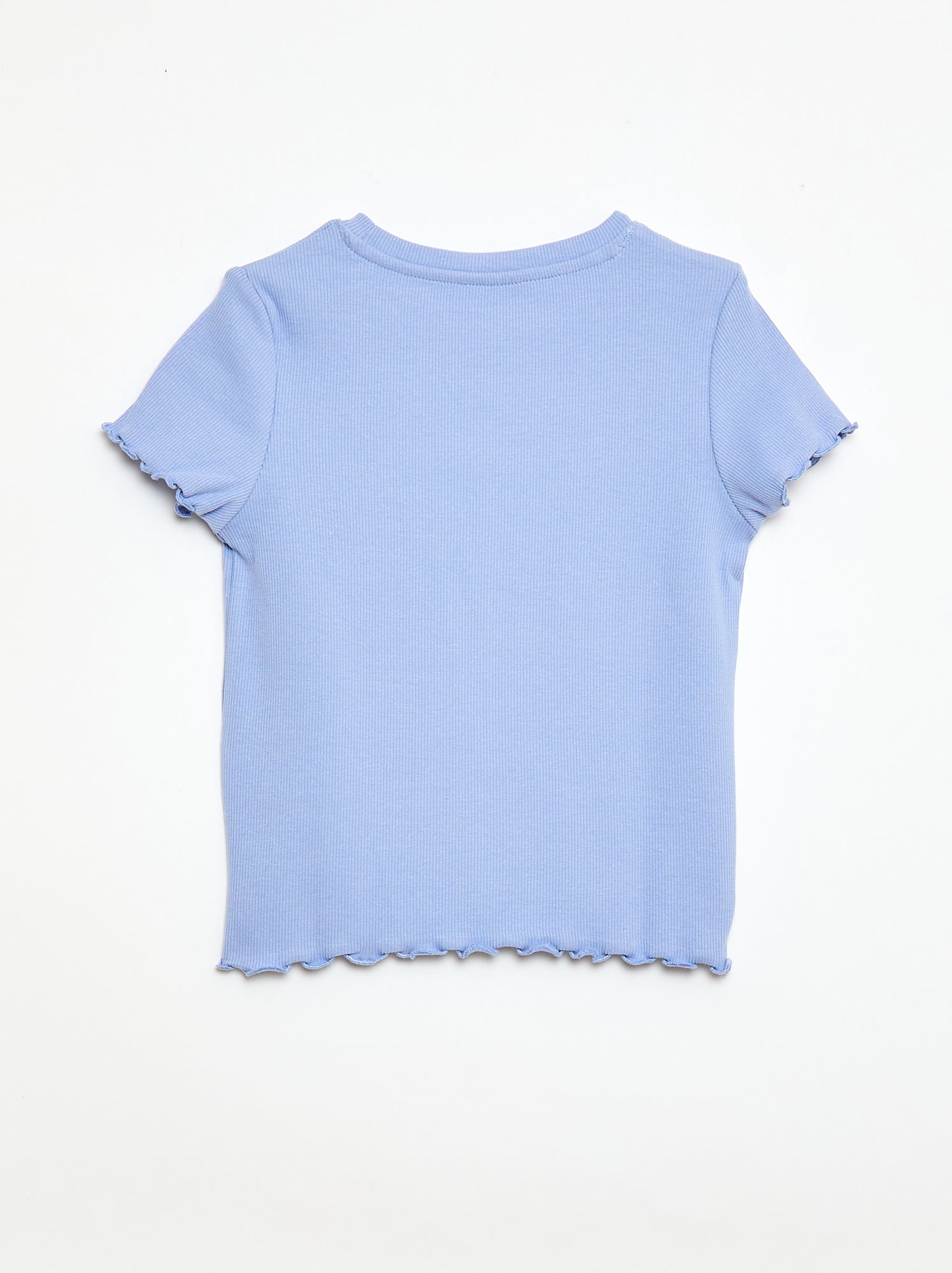 T-shirt à manches courtesavec forme ajourée - Bleu