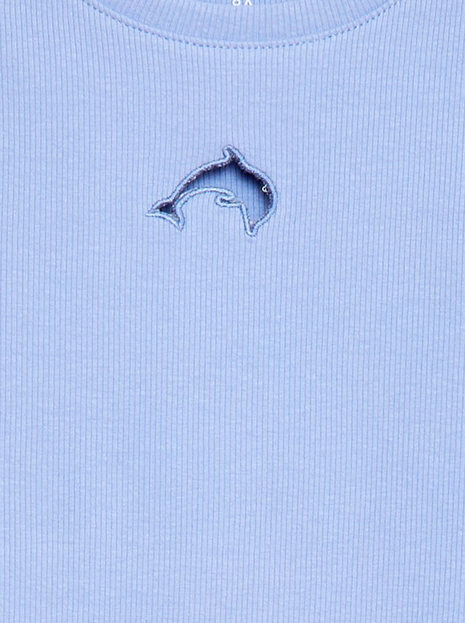 T-shirt à manches courtesavec forme ajourée - Bleu