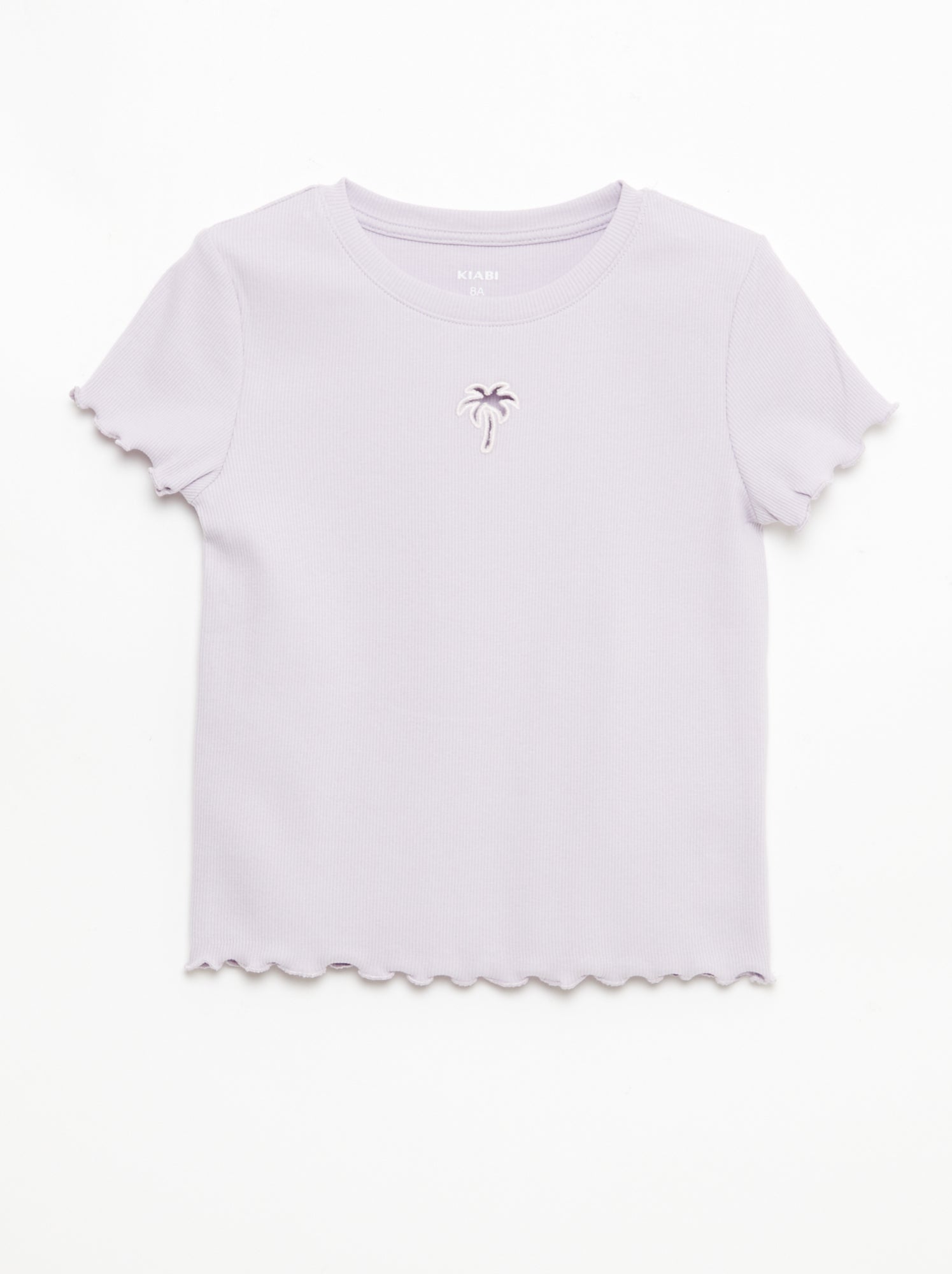 T-shirt à manches courtesavec forme ajourée - Violet