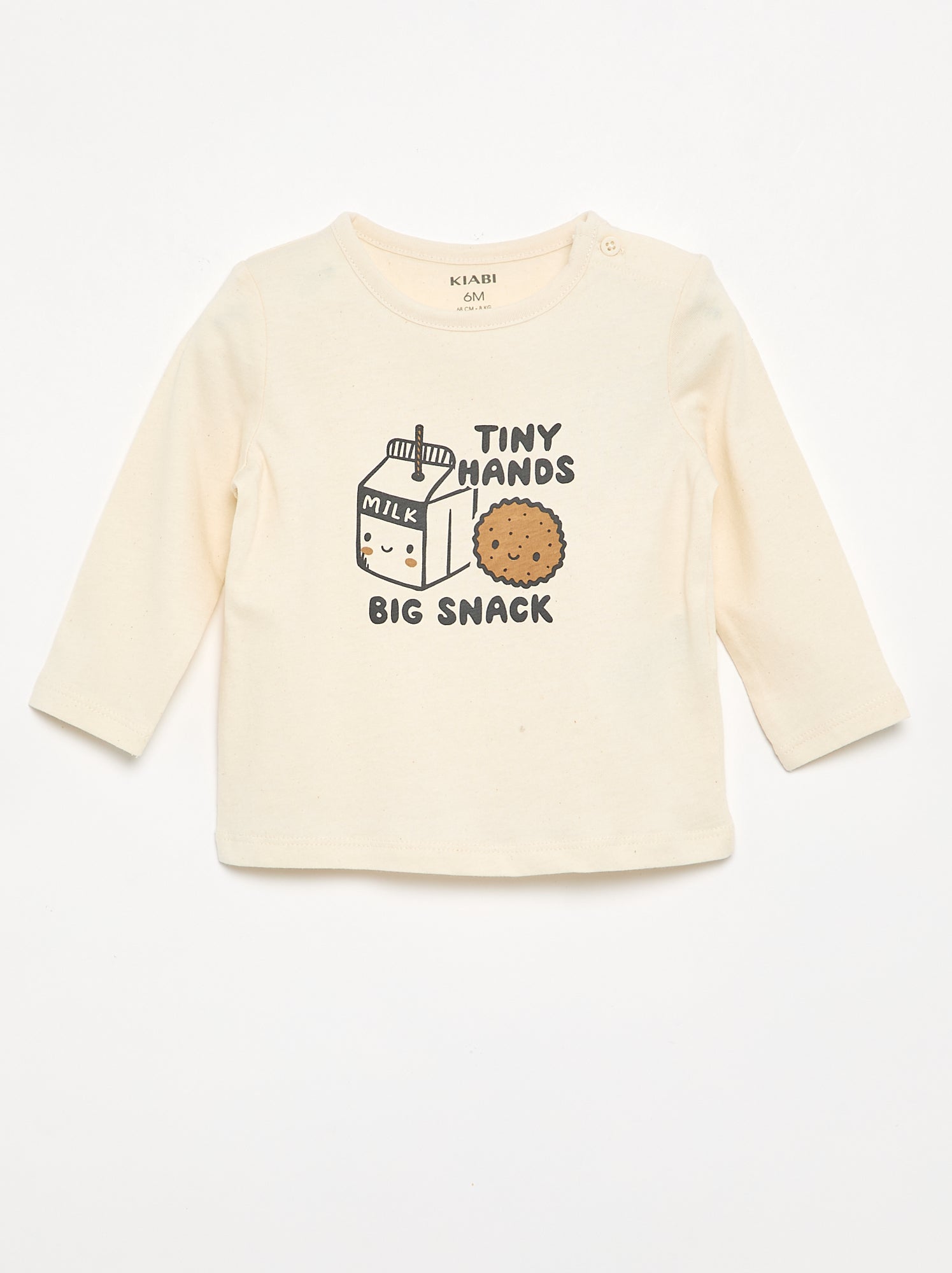 T-shirt à manches longues avec animation - Blanc (DIM01_19)