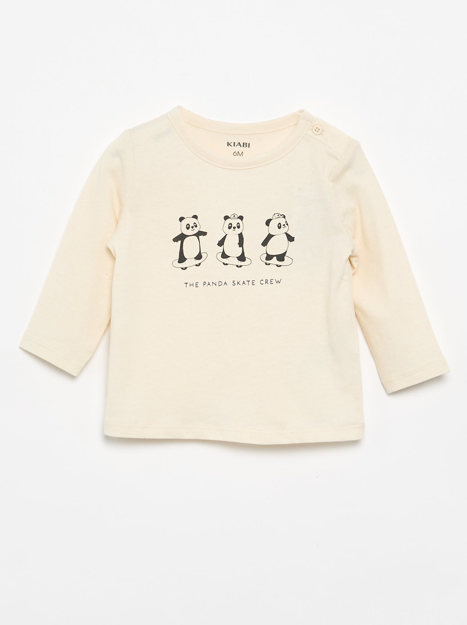 T-shirt à manches longues avec animation - Blanc (DIM01_26)