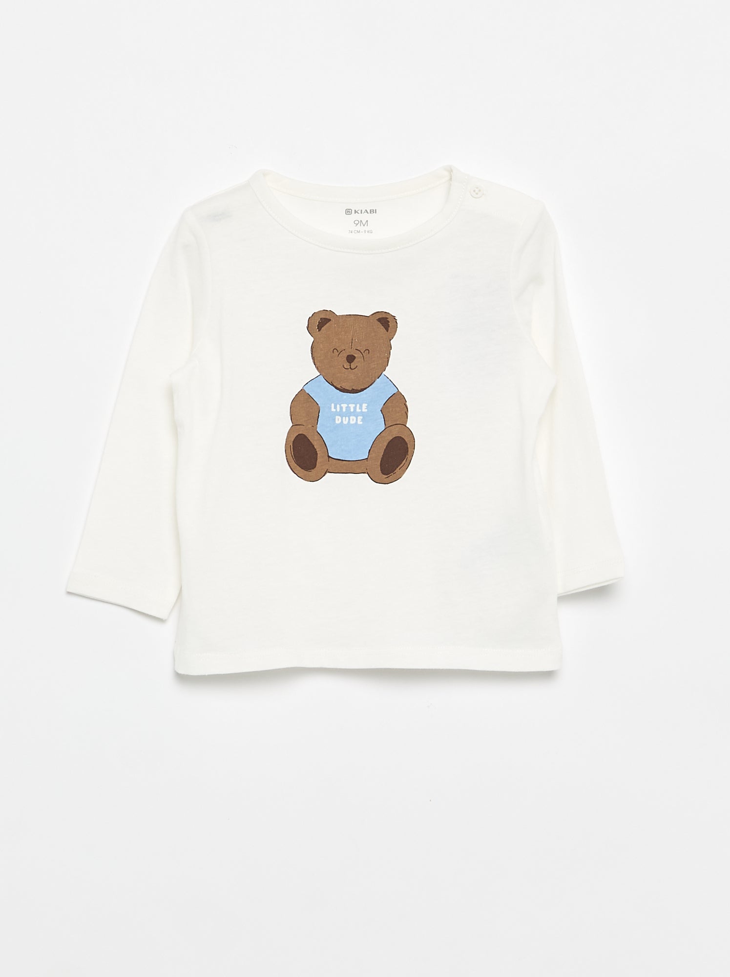 T-shirt à manches longues avec animation - Blanc (DIM01_29)