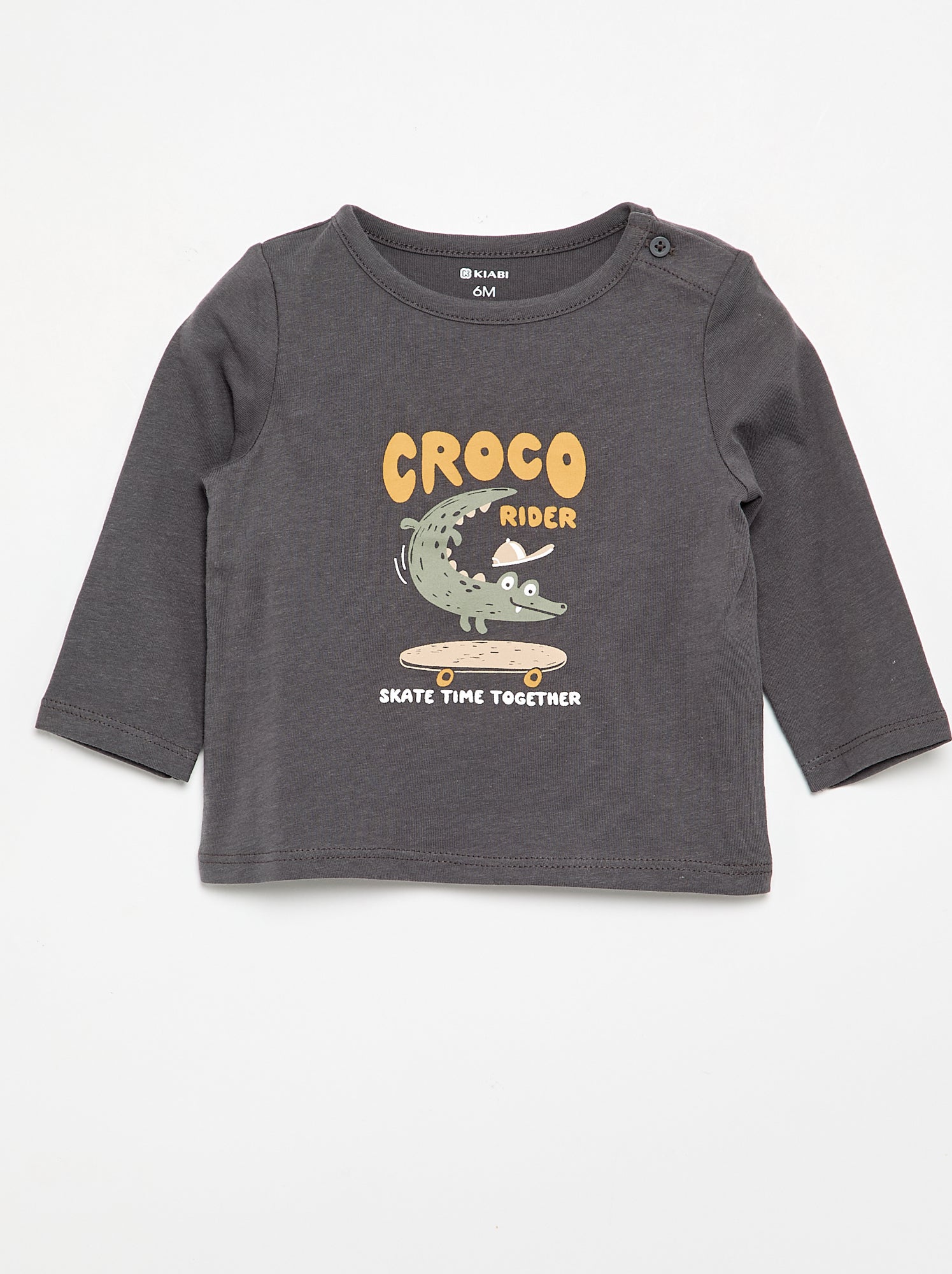 T-shirt à manches longues avec animation - Noir