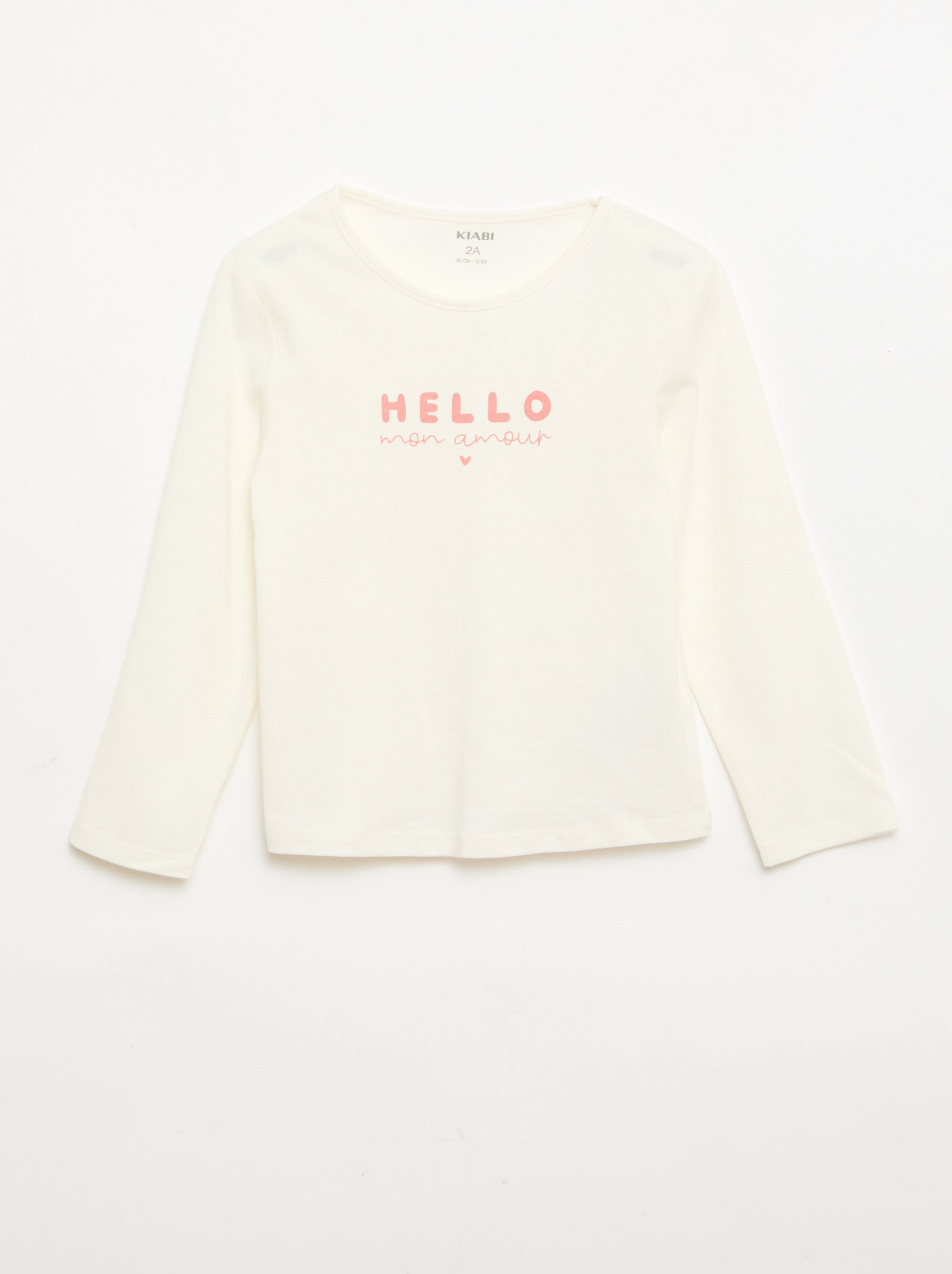 T-shirt à manches longues avec imprimé - Blanc