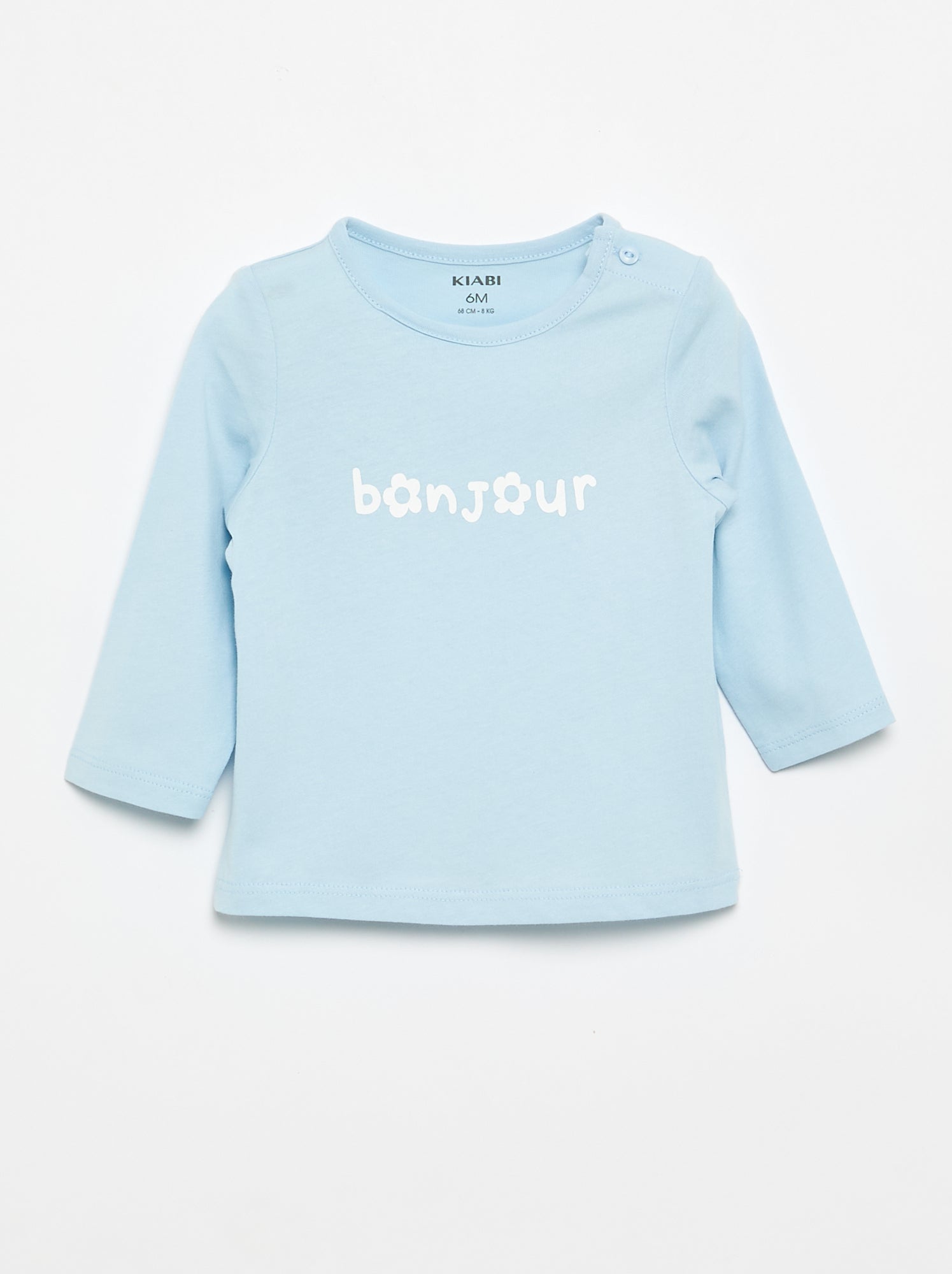 T-shirt à manches longues avec imprimé - Bleu