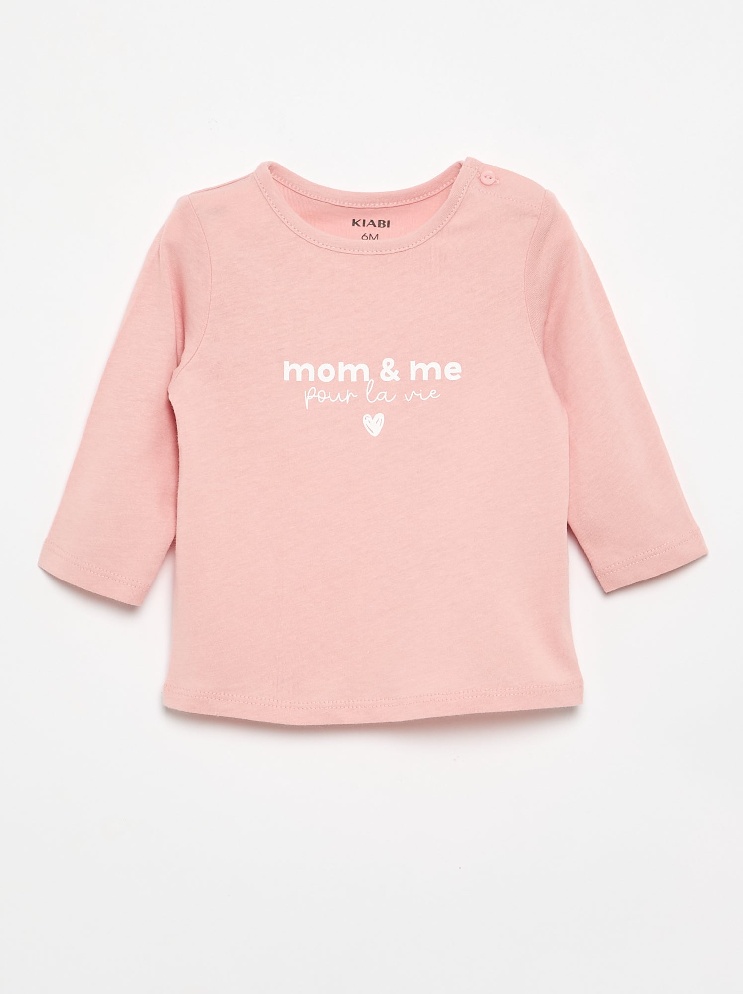 T-shirt à manches longues avec imprimé - Rose