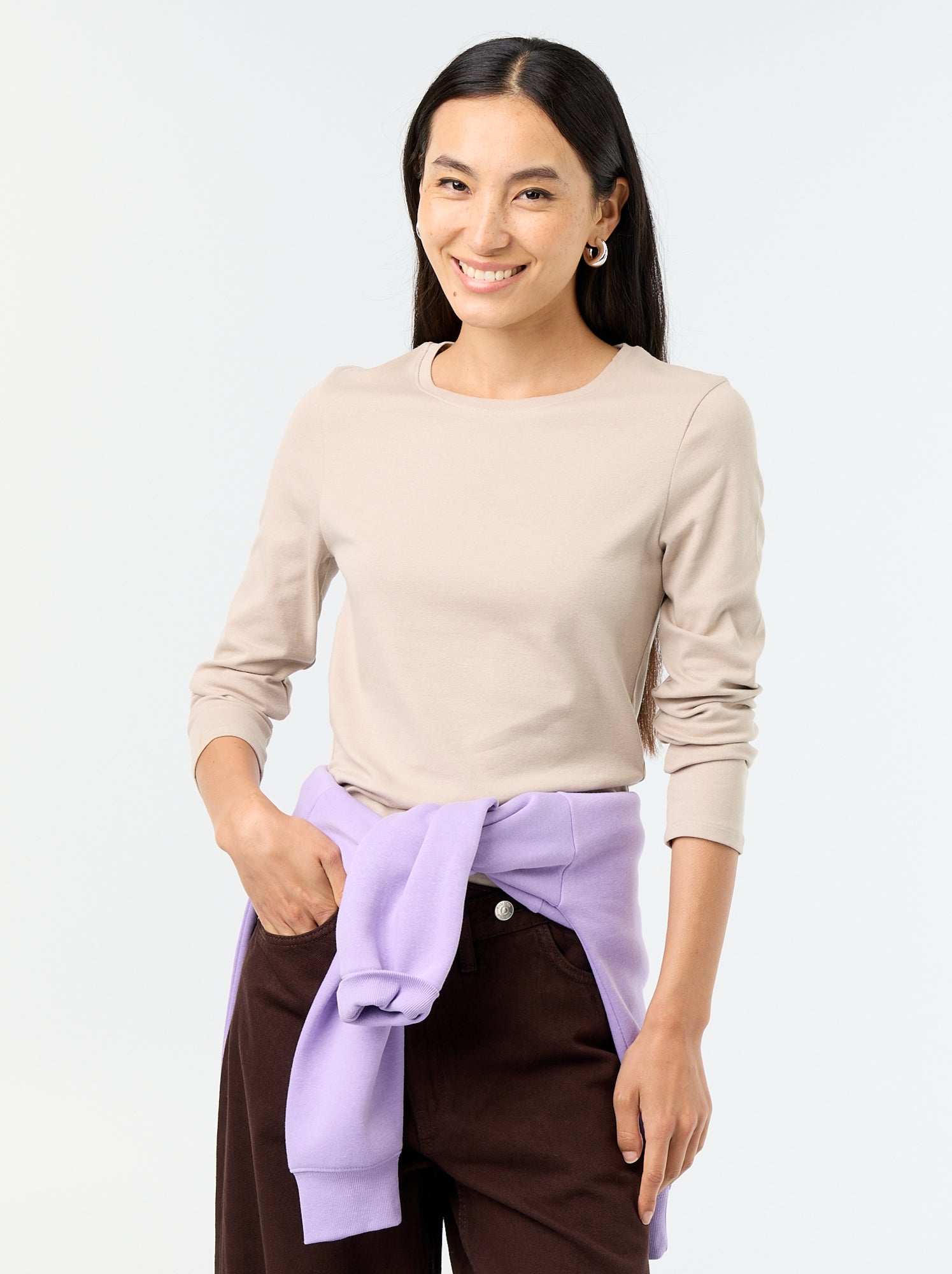 T-shirt à manches longues - Beige