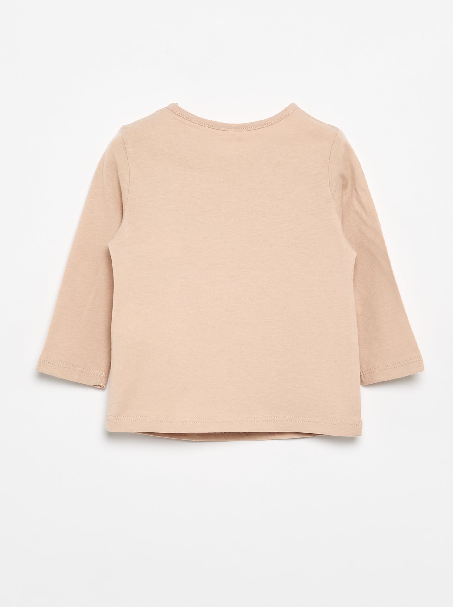 T-shirt à manches longues imprimé - Beige