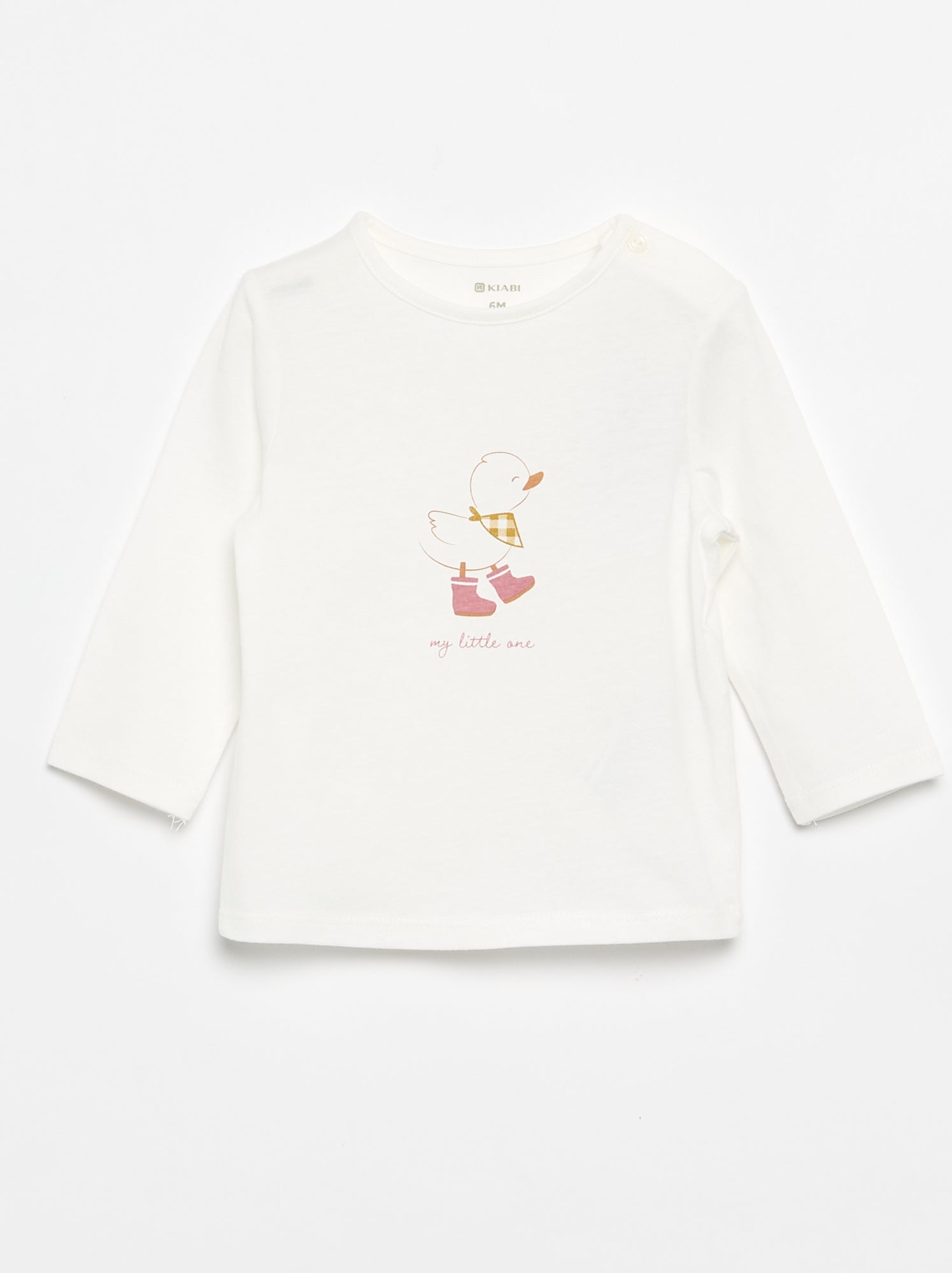 T-shirt à manches longues imprimé - Blanc (DLS40_24)