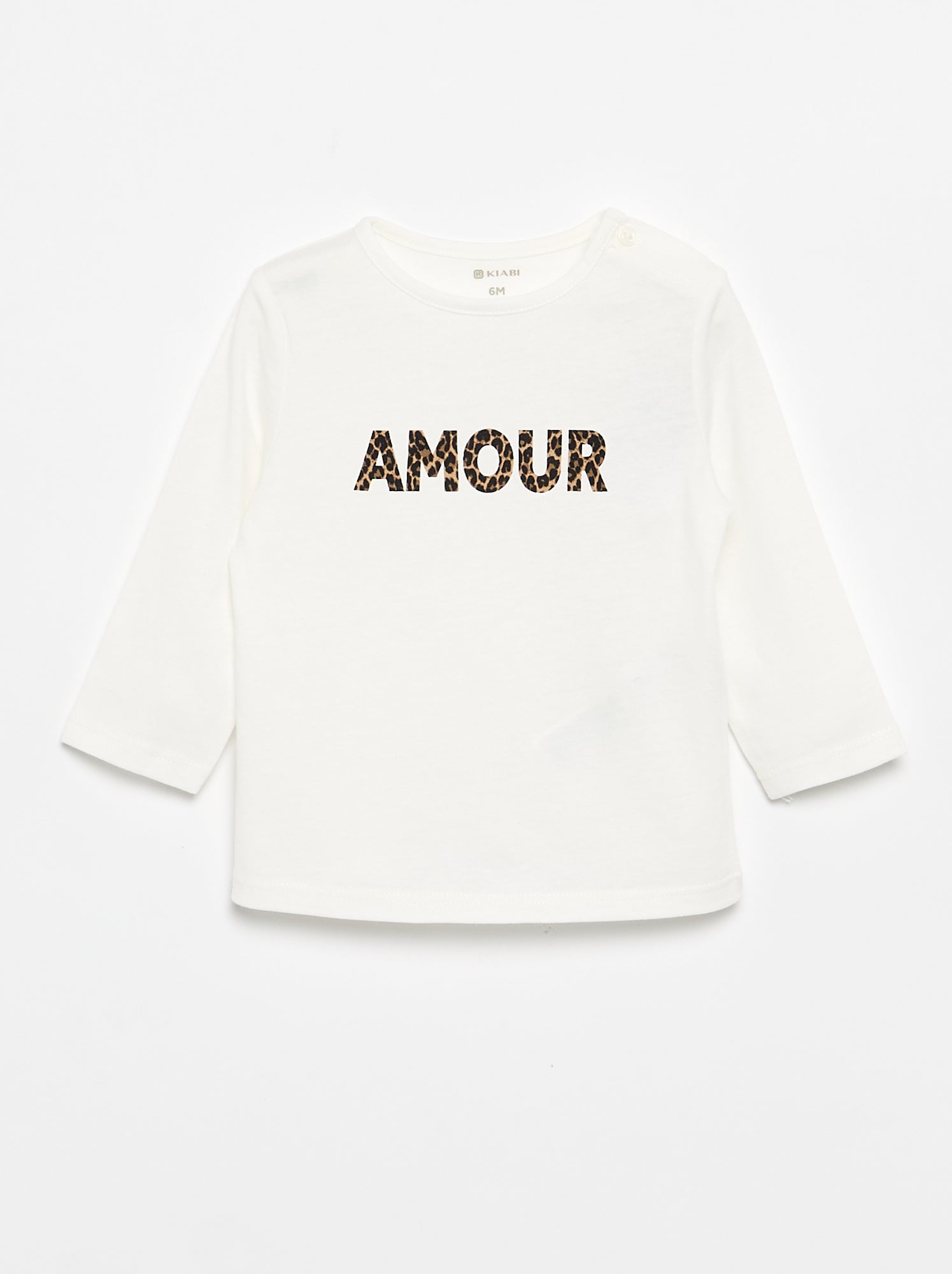 T-shirt à manches longues imprimé - Blanc (DLS40_26)