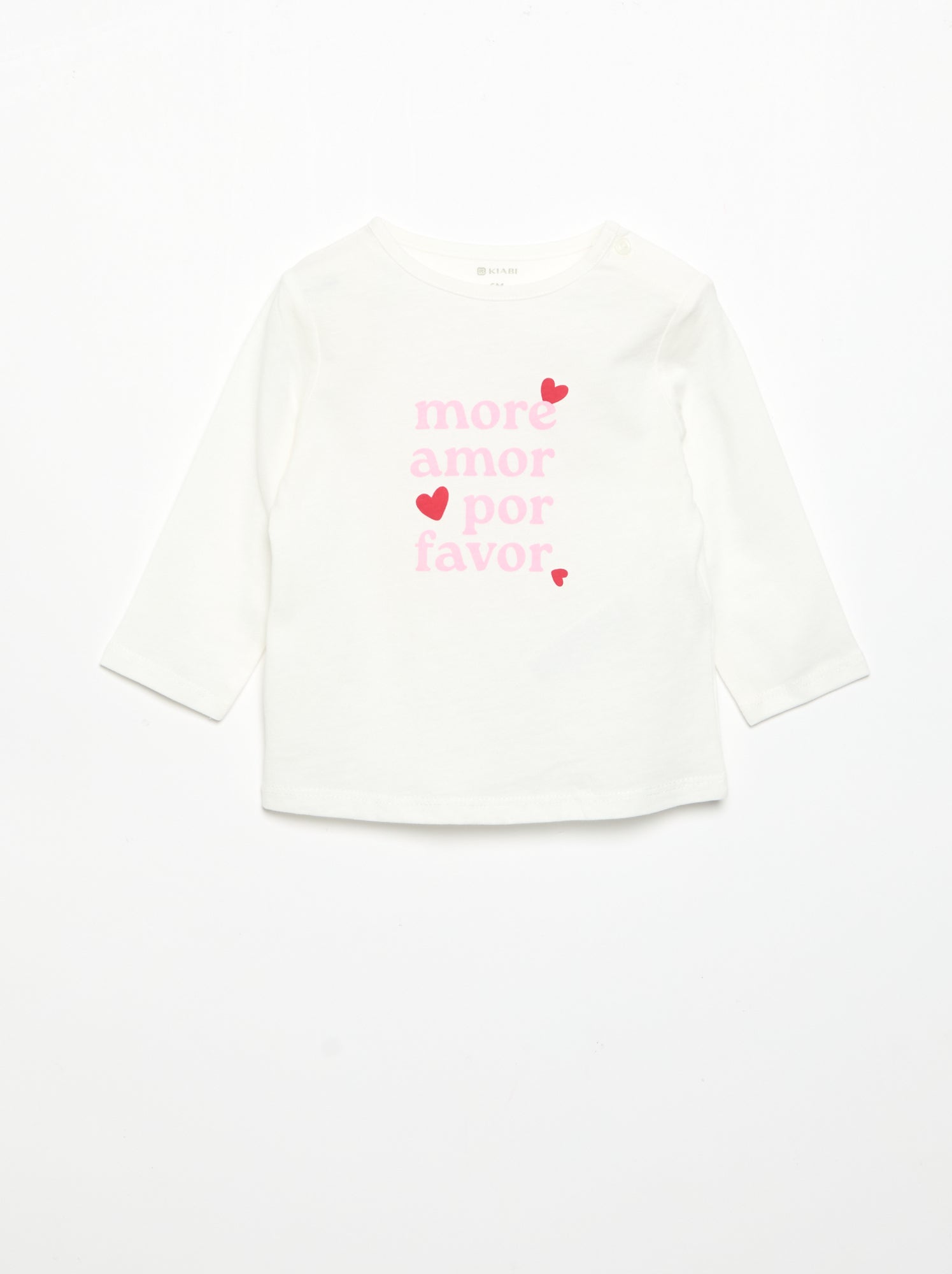 T-shirt à manches longues imprimé - Blanc (DLS40_29)