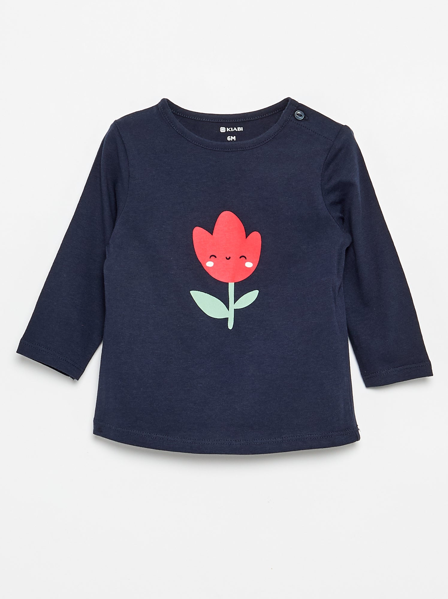 T-shirt à manches longues imprimé - Bleu (DLS40_23)