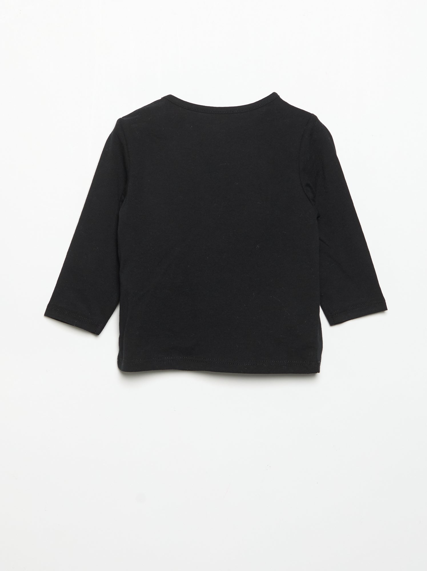 T-shirt à manches longues imprimé - Noir