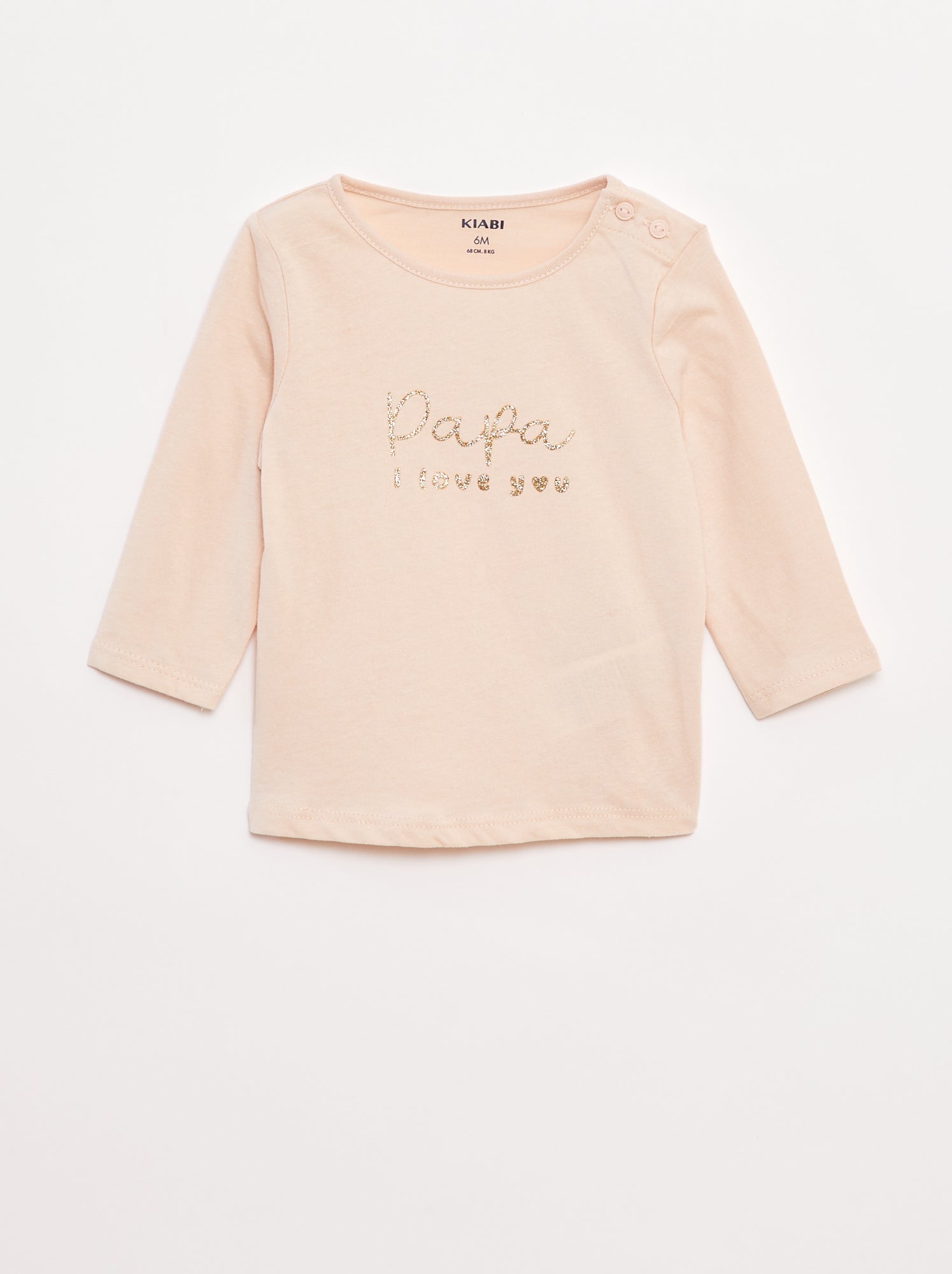 T-shirt à manches longues imprimé - Rose (DLS40_1)