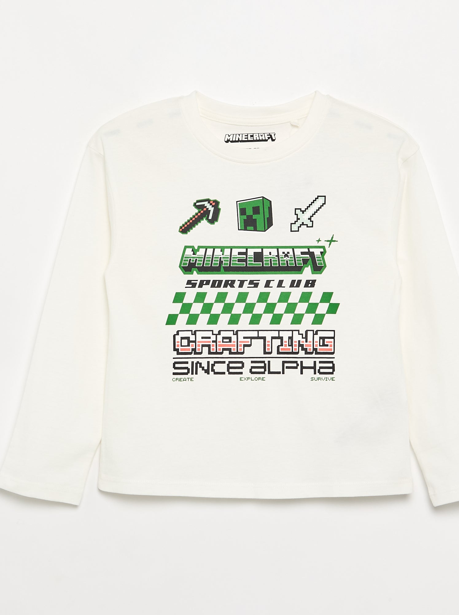 T-shirt à manches longues 'Minecraft' - Blanc (GEI07_1)